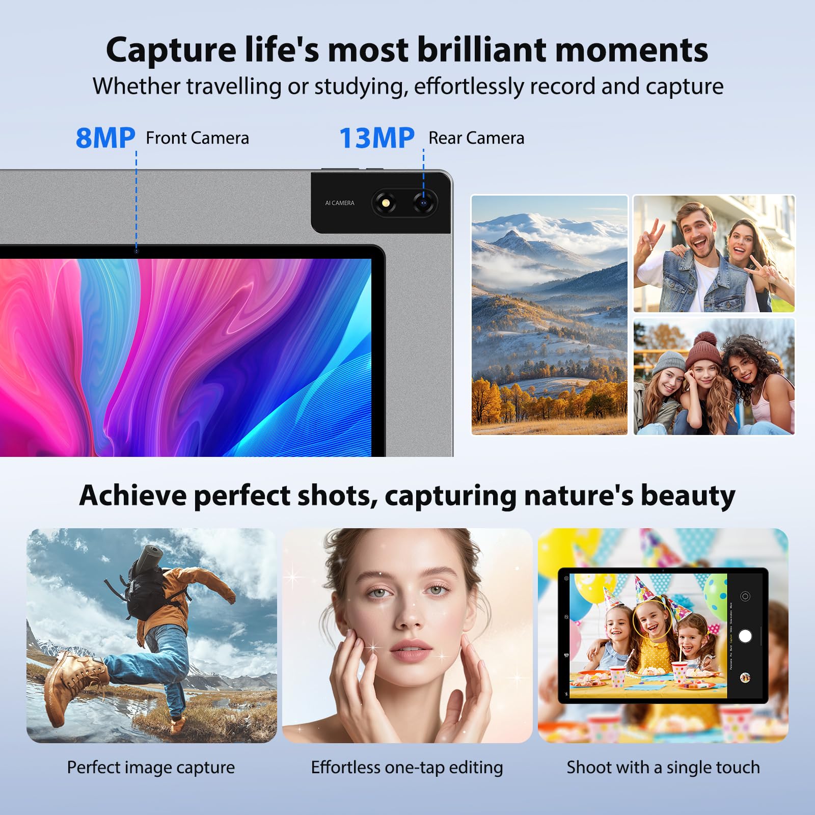 Tablet 13 Pulgadas Android 15 Tableta con 4G LTE/5G WiFi,2960x1848 FHD+,36GB RAM+512GB ROM+1TB,11580mAh,13MP+8MP,Bluetooth 5.0, GPS, Pantalla Dividida, Face ID,Tableta con Teclado,Gris