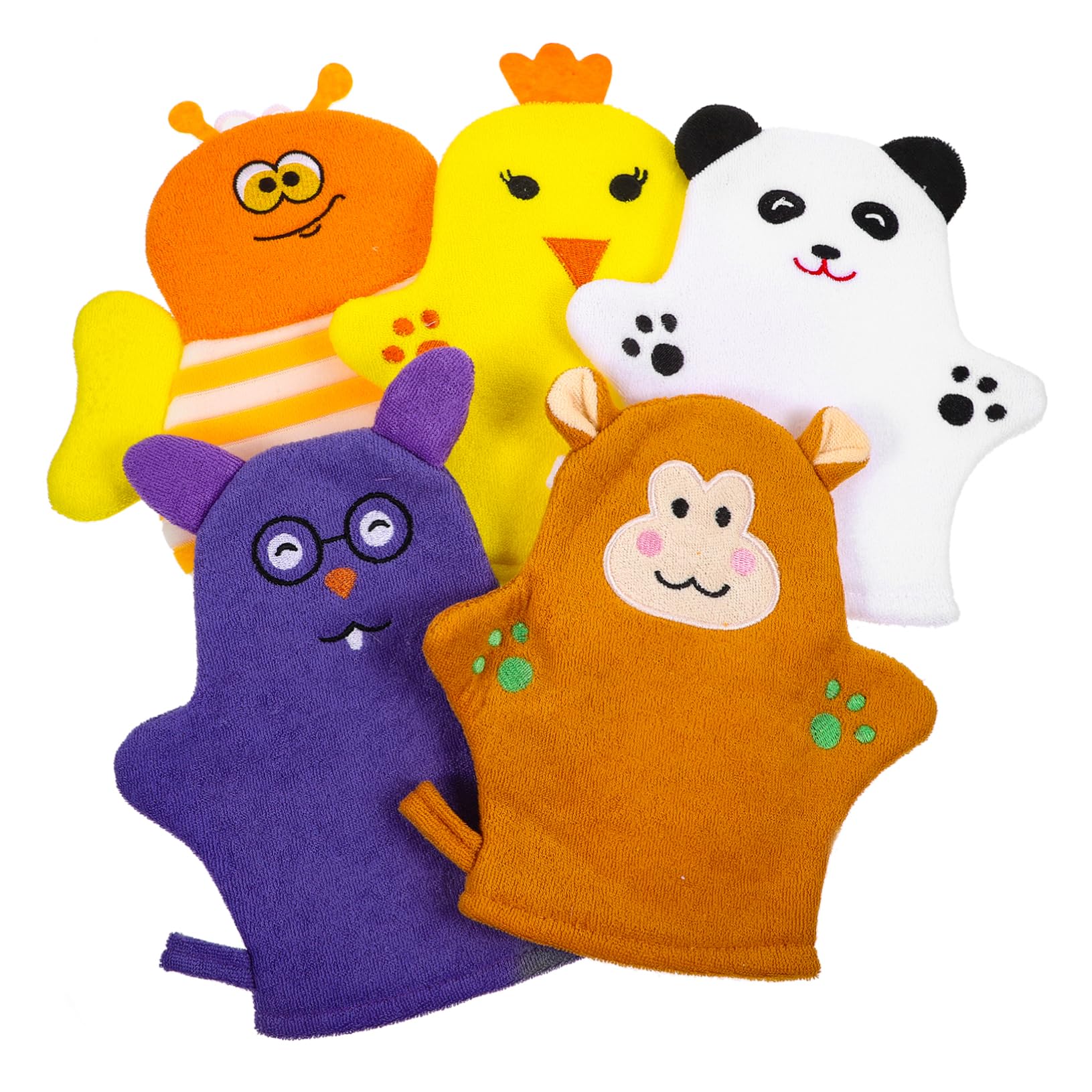 BESTonZON 5 Uds Guantes De Baño Guante De Baño Infantil Guante De Lavado Guante De Baño Para Guante De Ducha Infantil Guantes Para Lavado De Guante De Baño De Dibujos Animados