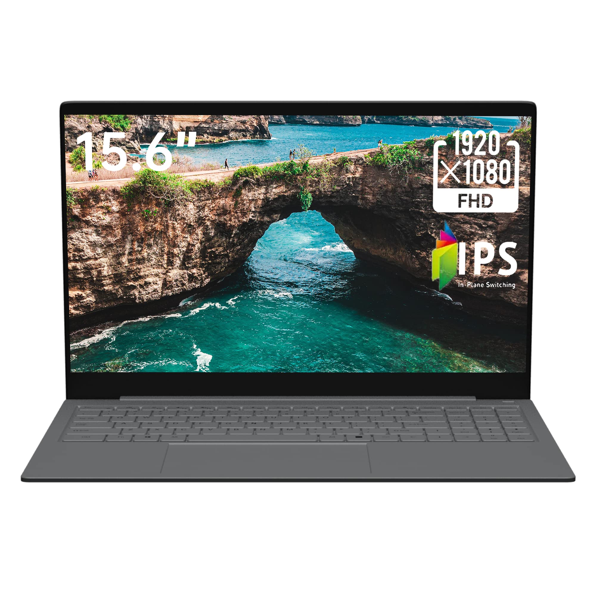 BOCCONI 15.6" Ultra-Thin Windows 10 Laptop Full HD 1920x1080 IPS Display Metal Case Traditional Lapt