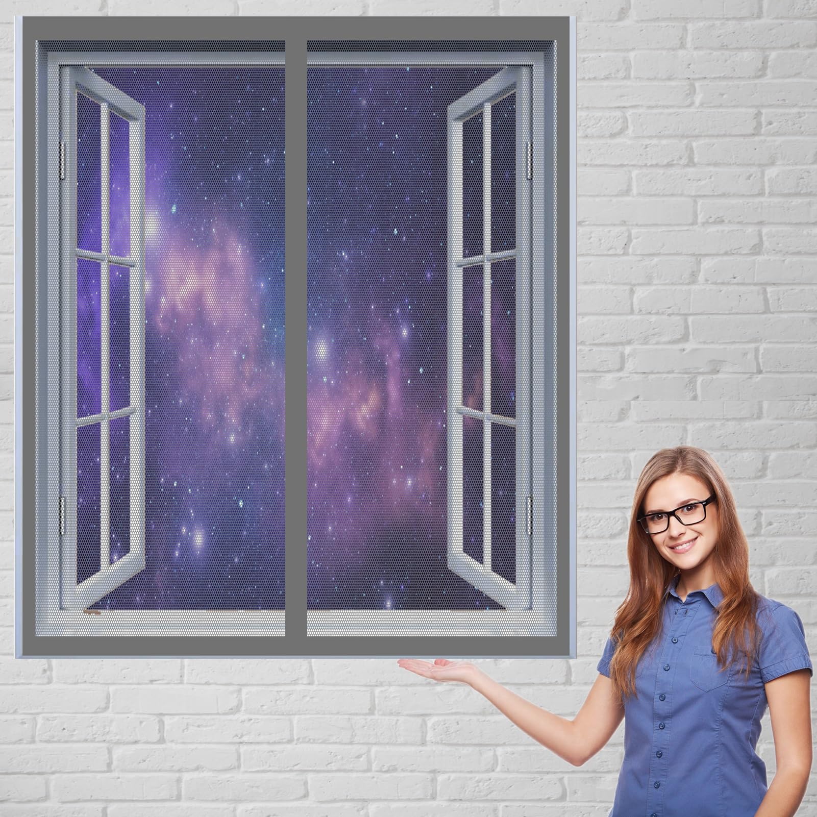 Guogai Grey Fly Screen Mosquito Net 135 X 40 Cm(53 X 16Inch) Out Mosquito Door Insect Screen Mesh Mosquito Door Curtain Keep Fresh Air In & Bugs Out For All Kinds Of Window,
