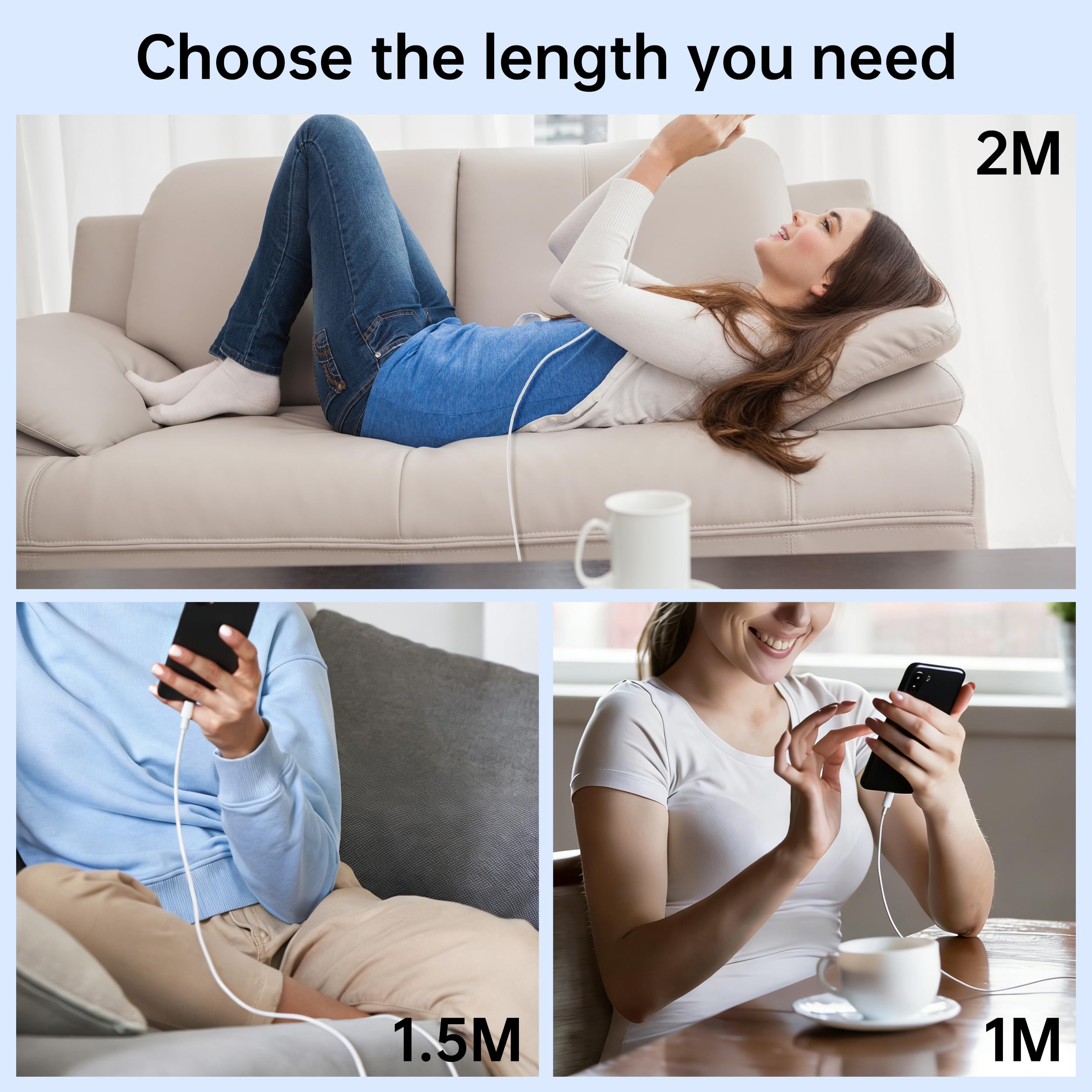 Amzpas 120W 6A Cavo USB Type-C 1M, Cavo USB C Ricarica Rapida per Xiaomi Redmi Note 14 13 12 11 11S 10S 11T 8 9 Pro; Xiaomi 14 13 10T 11T 12T 11 12 Lite, POCO X6/X5/C65/X4/F3/M5/M5/Mi Pad 5 (1M*2) - 5