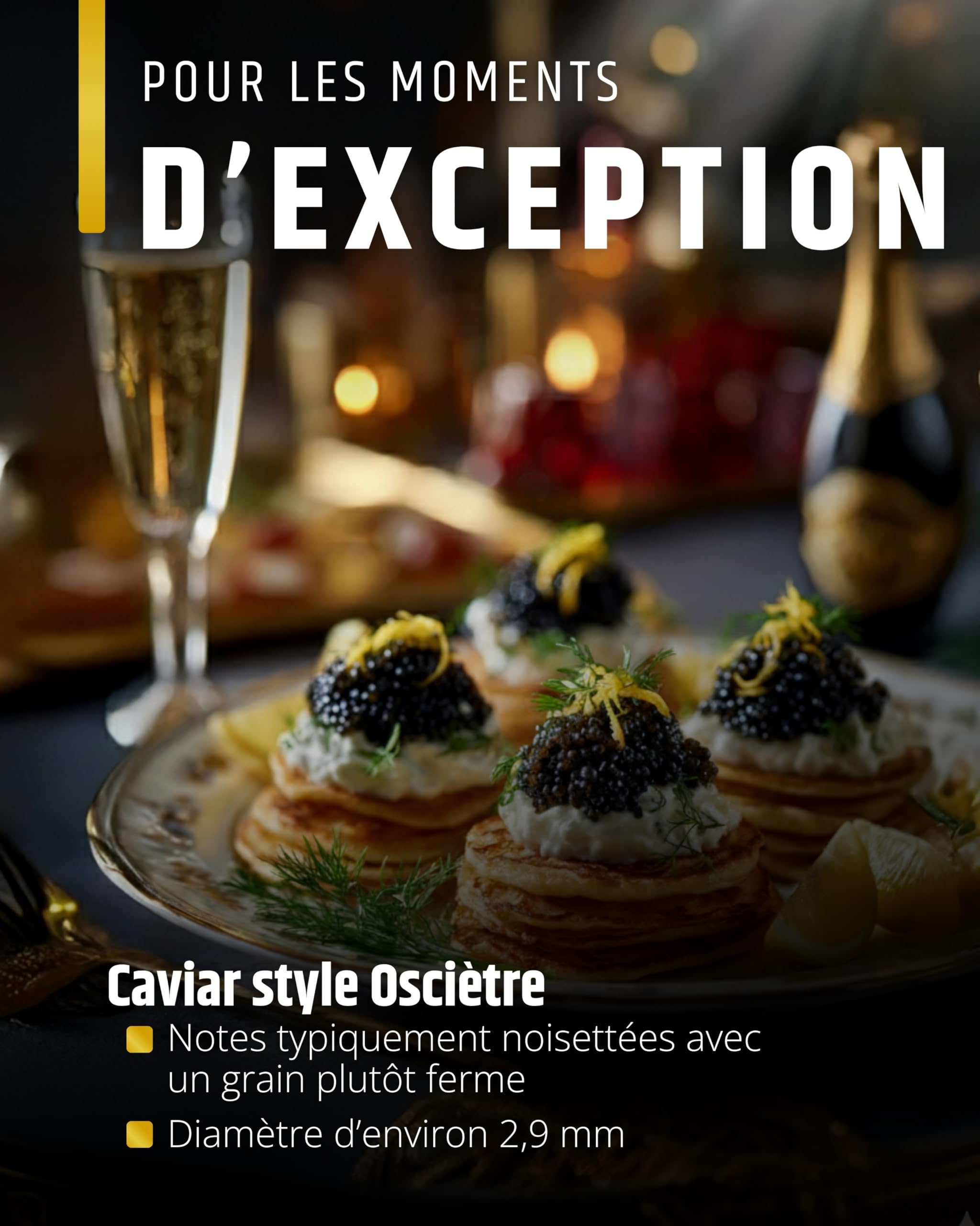Sepehr Dad Osietra Caviar Select | Cuillère en nacre gratuite | Elevage UE | 50g