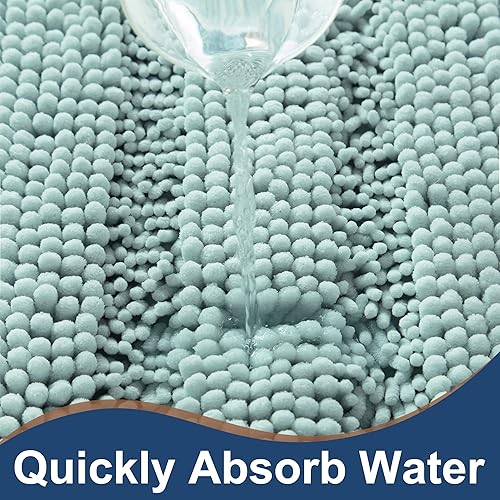 Miniatura 5 de Juego de 2 alfombras de baño de felpilla gruesa y antideslizante, 2 piezas, parte inferior de goma termofusible gruesa para baño, alfombras de baño