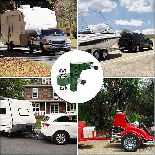 Miniatura 6 de SOKO Enganche de remolque ajustable de 2 pulgadas, enganche de remolque de elevacióncaída de 6 pulgadas con bolas de enganche de remolque de acero