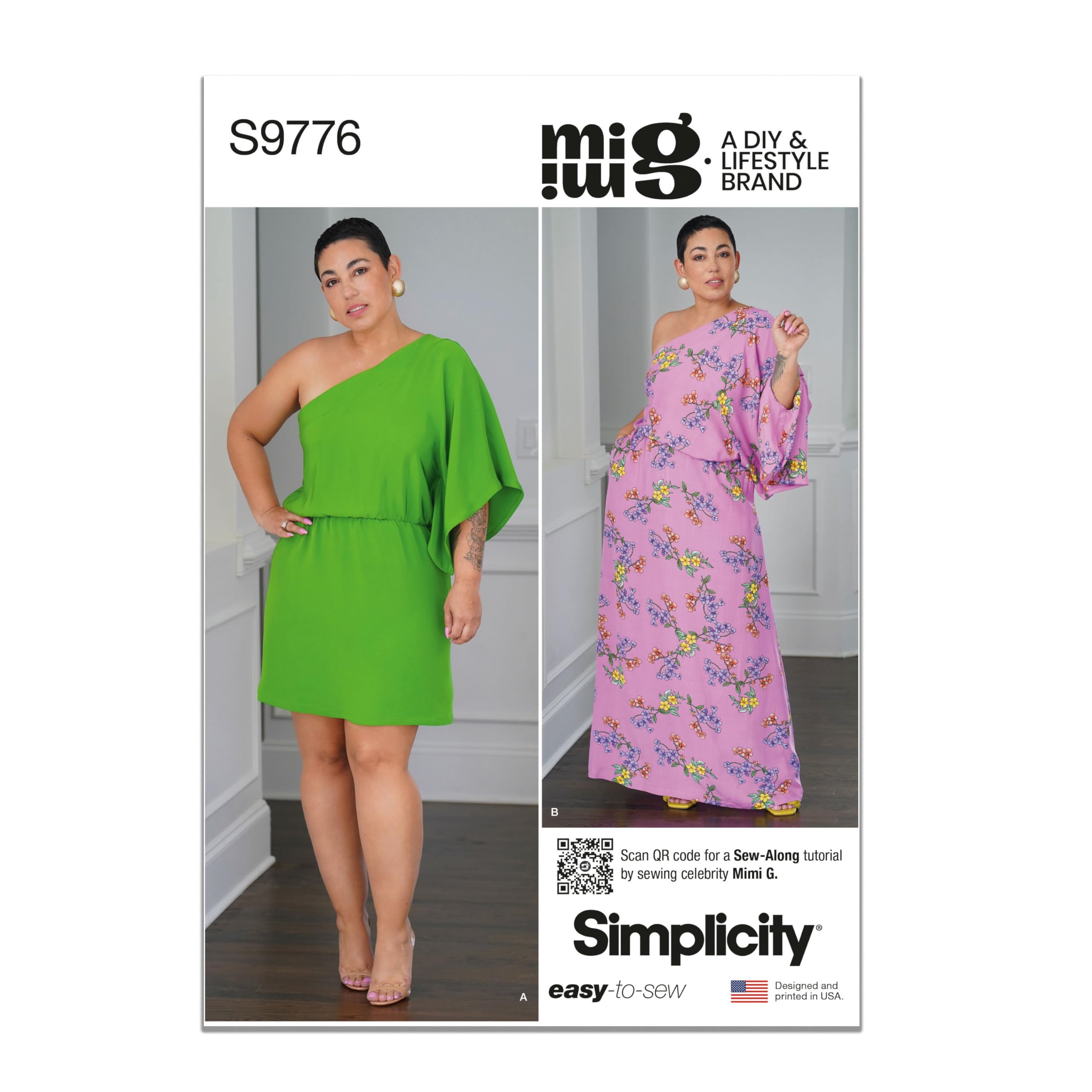 Simplicity Easy Misses' Caftan Sewing Pattern Packet by Mimi G Style, Design Code S9776, Sizes 12-14-16-18-20, Multicolor