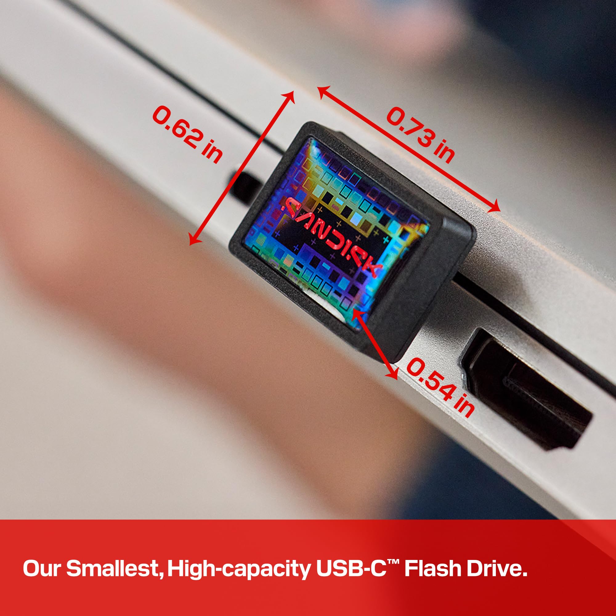 SANDISK Lecteur Flash USB-C de 128 Go, réglage extrême, Vitesses de Lecture jusqu'à 400 Mo/s, USB 3.2 Gen 1, USB de Type C, Stockage Plug and Stay, Couleur Noire, SDCZ530-128G-G46