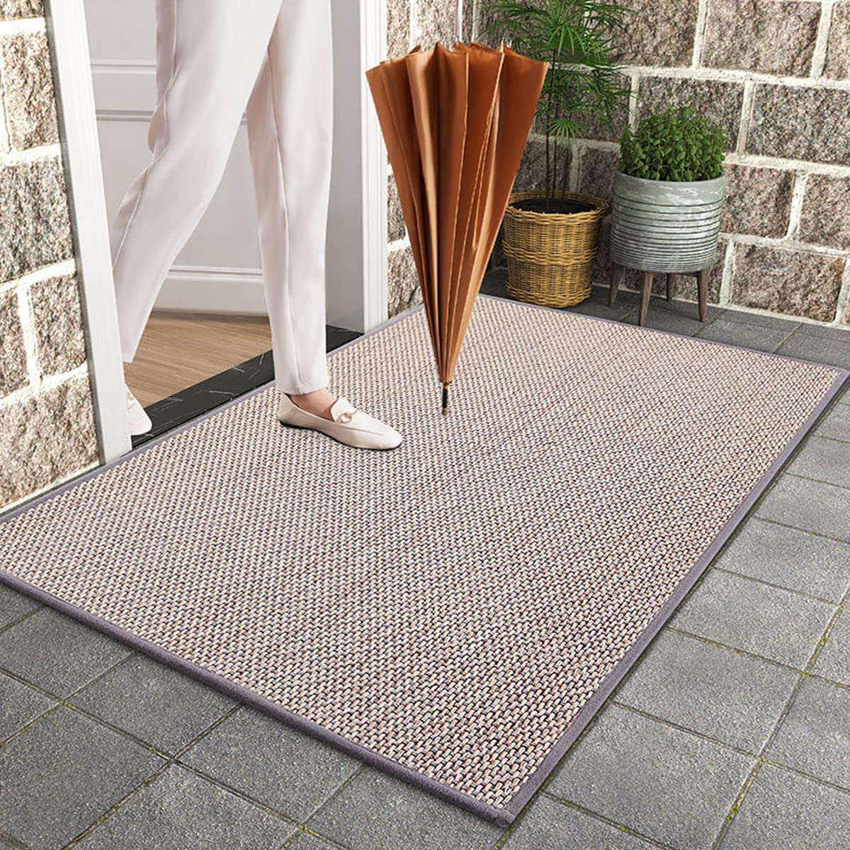 Tapis Cuisine Antidérapant 2 Pièces - 43x122cm + 43x76cm - Polyester Lavable - Motifs Déco