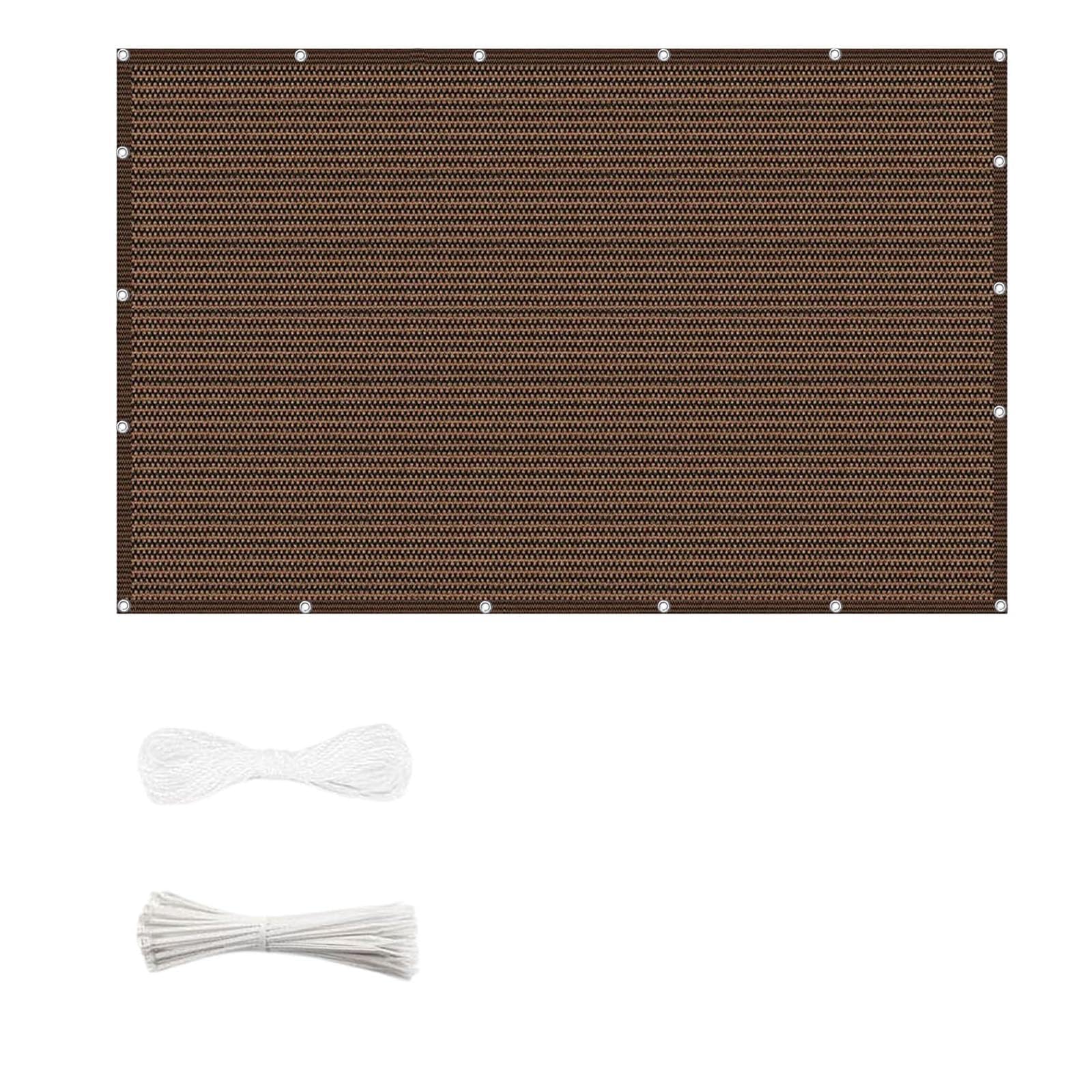 Toile protection soleil marron pour profiter du jardin à l'abri