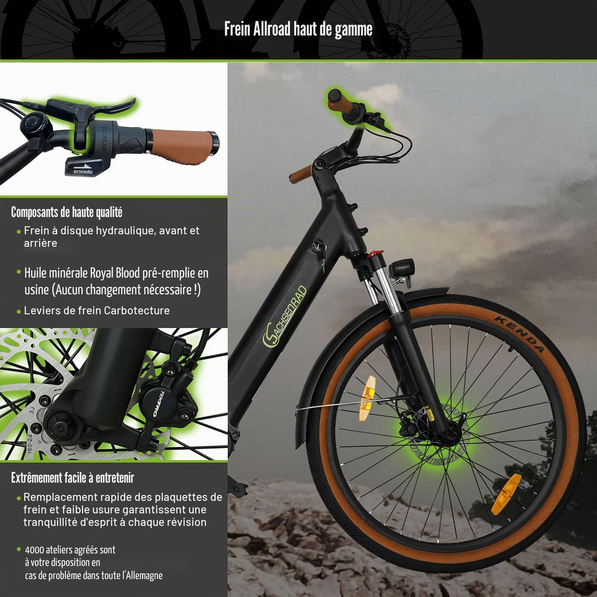 Velo Electrique Adulte S5G Centro Belt - VAE SUV avec Cadre Bas et Moyeu Enviolo - Moteur Central Puissant - Autonomie 130km - Electrique Style VTC Ville et Trekking
