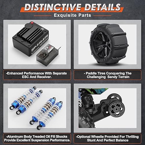 Miniatura 5 de HAIBOXING 16890SA 116 escala 4WD sin escobillas RC Truck Max 40 MPH Fast RC Cars, todos los terrenos RC coches con semi-camión independiente ESC 4X4