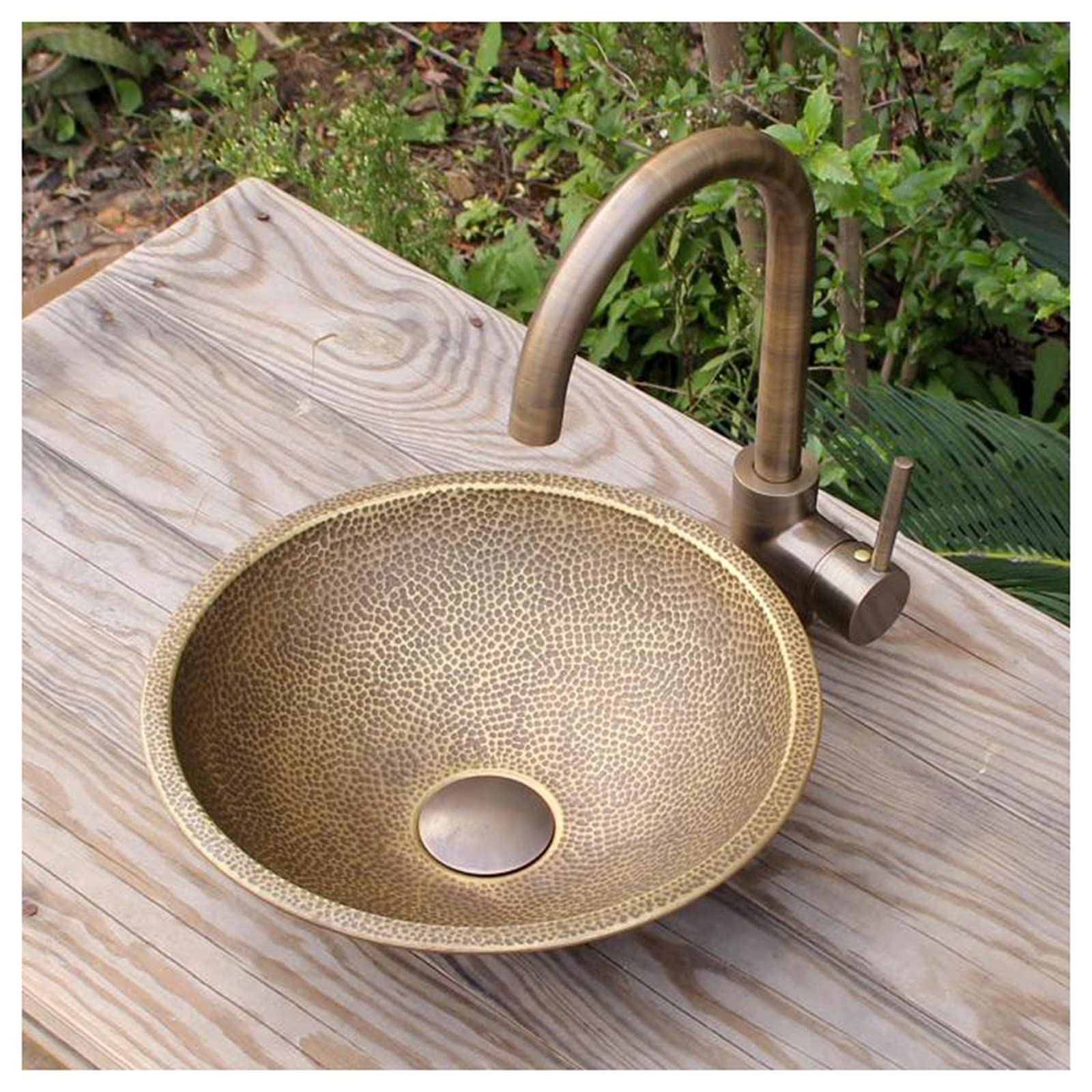 Buy Round Copper Vessel Sink, Copper Art Above Counter Bathroom Vessel