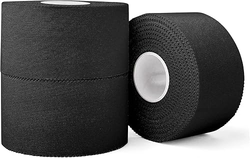 Paquete de 3 cintas deportivas negras para atletas, entrenadores deportivos y de primeros auxilios, adecuadas para bates, tenis, gimnasia y boxeo