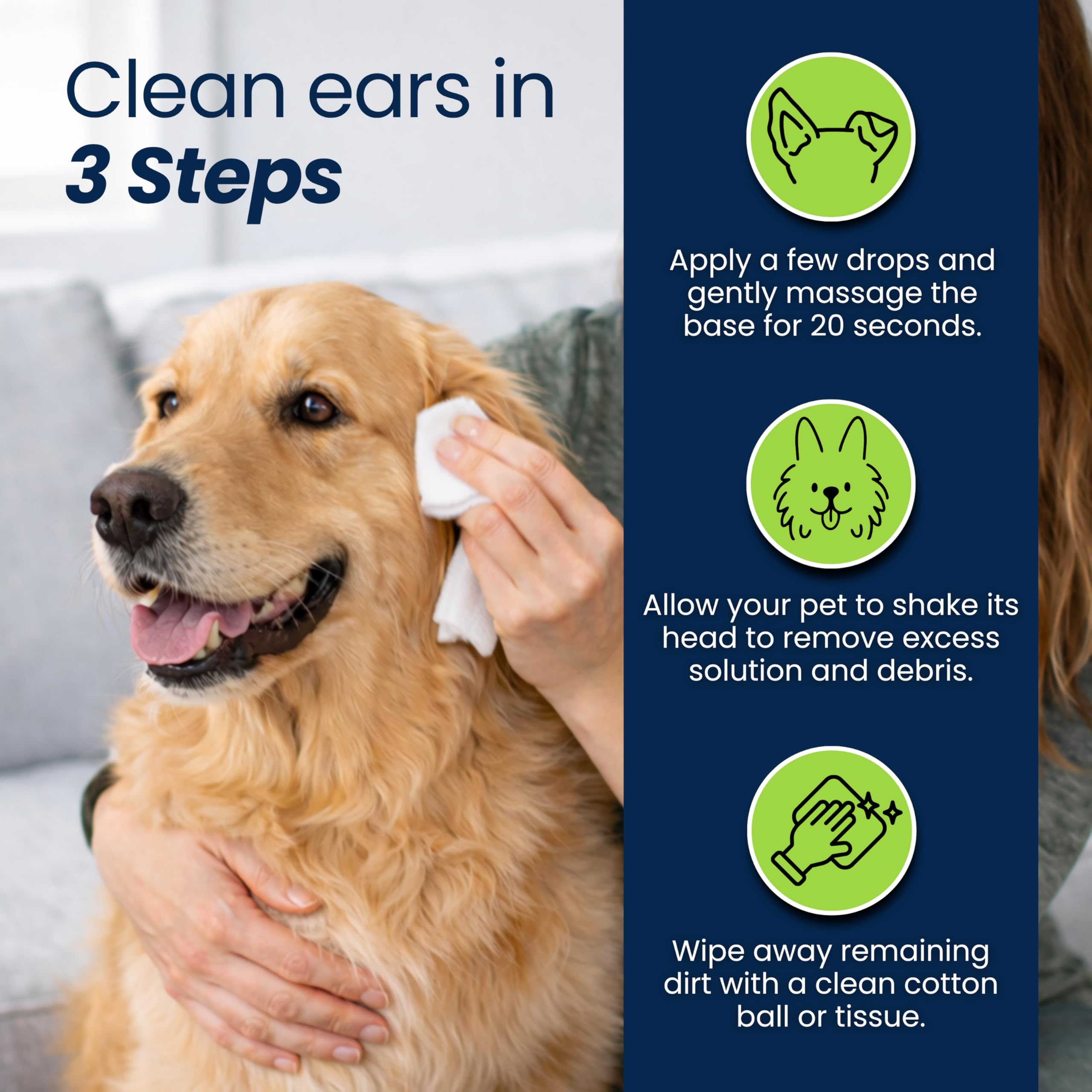 Petroyale Ear Cleanser for Dogs and Cats | Effective & Gentle Formula | Remove Dirt, Excess Wax, Mites | Improves Hearing | Relives Itching | Dog Ear Cleaner Solution with Tris EDTA Buffer - 100ml 4