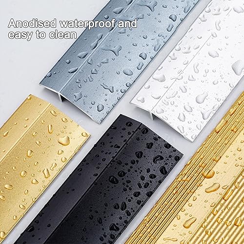 Miniatura 3 de Tira de umbral de transición de piso de aluminio, tiras de cubierta de tira de transición de piso, tira de puerta duradera y fácil de instalar,