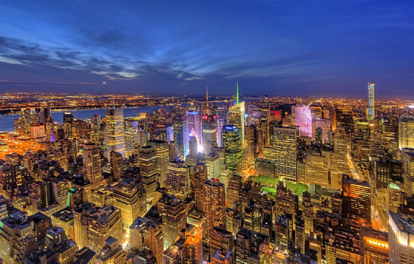 puzzle dla chłopców puzzle 1000 elementów Architektura miasta Nowy Jork Night City Manhattan Wieżowce Nowy Jork 75x50cm