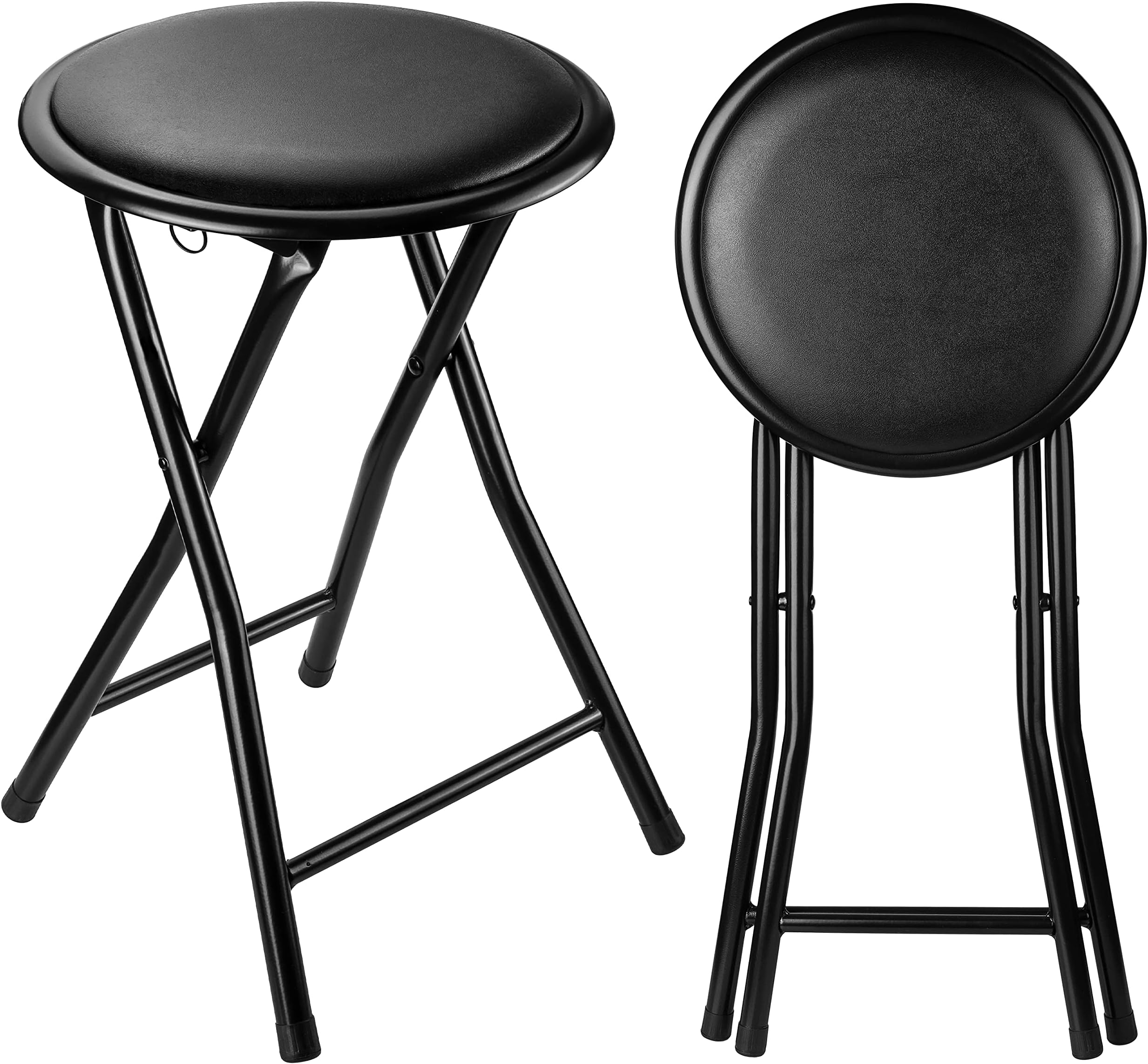 Nyxi Round Compact Folding Stool Chair for Home Office (1 X Stool, Black) Amazon.co.uk Home