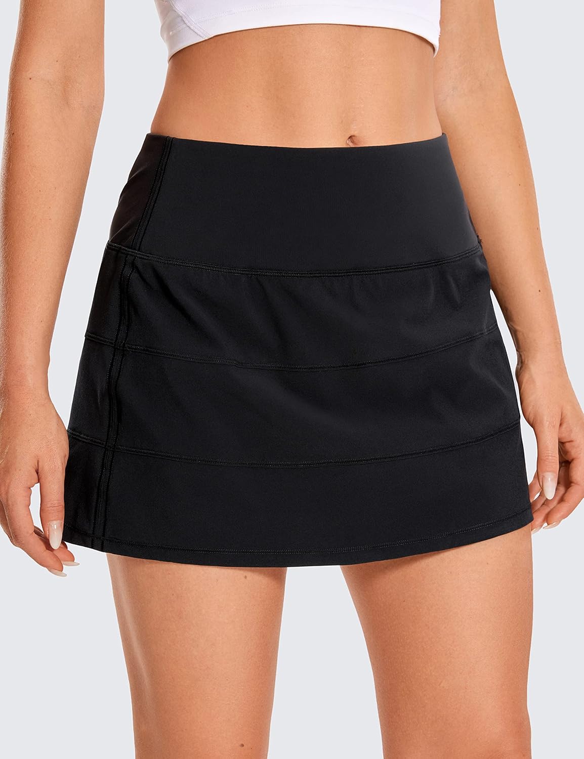 CRZ YOGA Women's Lightweight High Waisted Tennis Skirts A Line Athletic Workout Running Sports Golf Skorts with Pockets