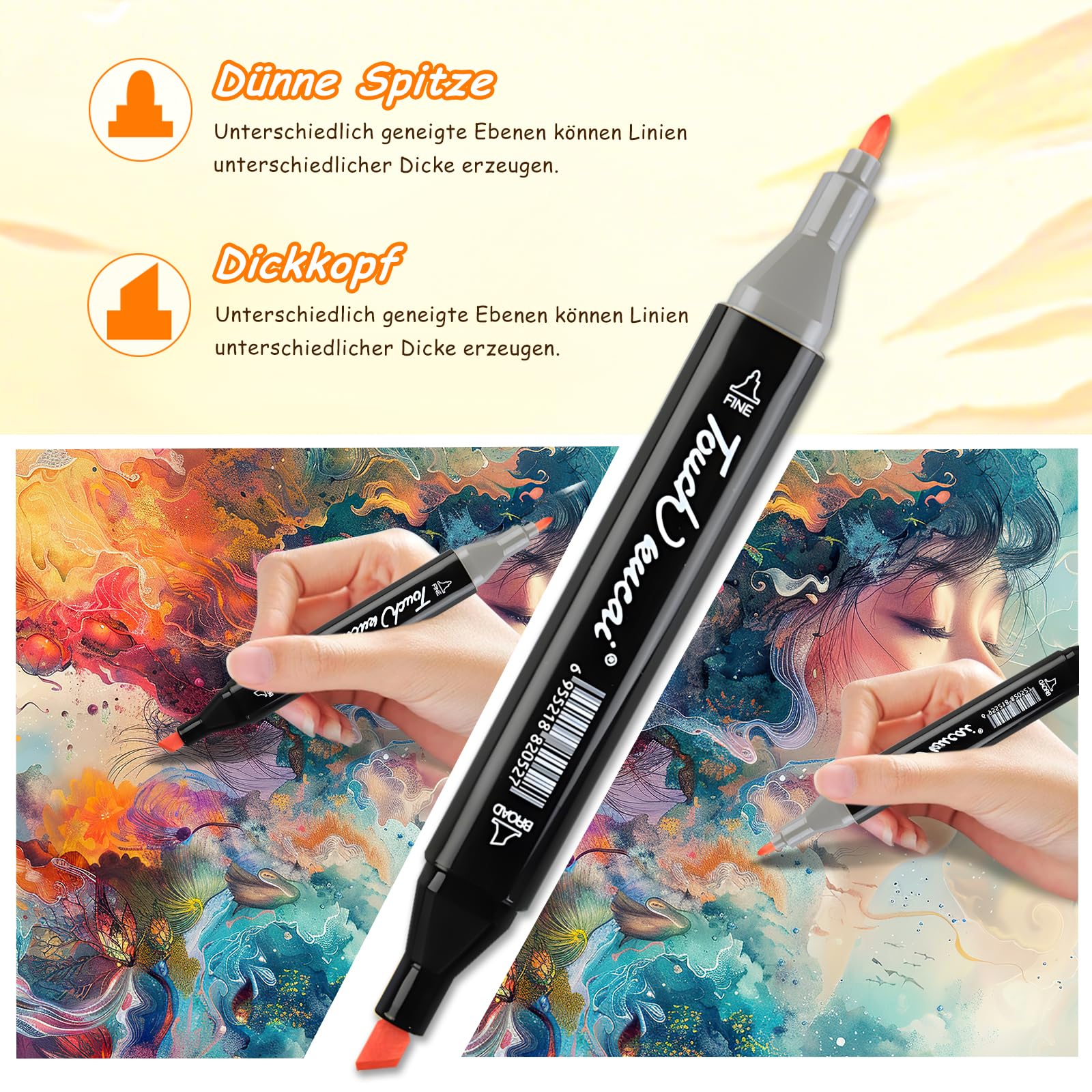 swihorab Lot de 120 marqueurs à alcool double face (120 couleurs)