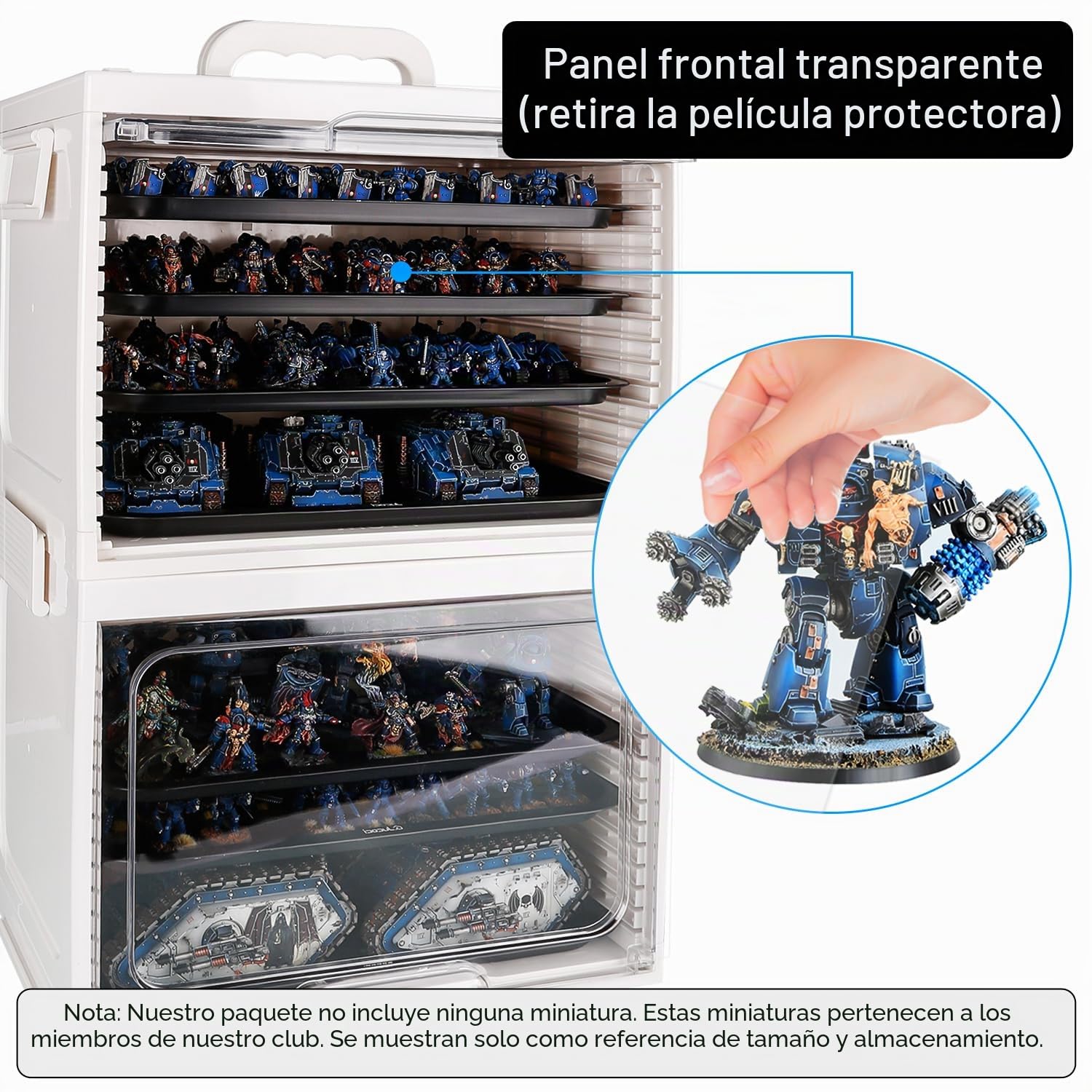 Jucoci Miniatures - Caja de almacenamiento en miniatura, estuche de transporte (juego de 2 piezas)