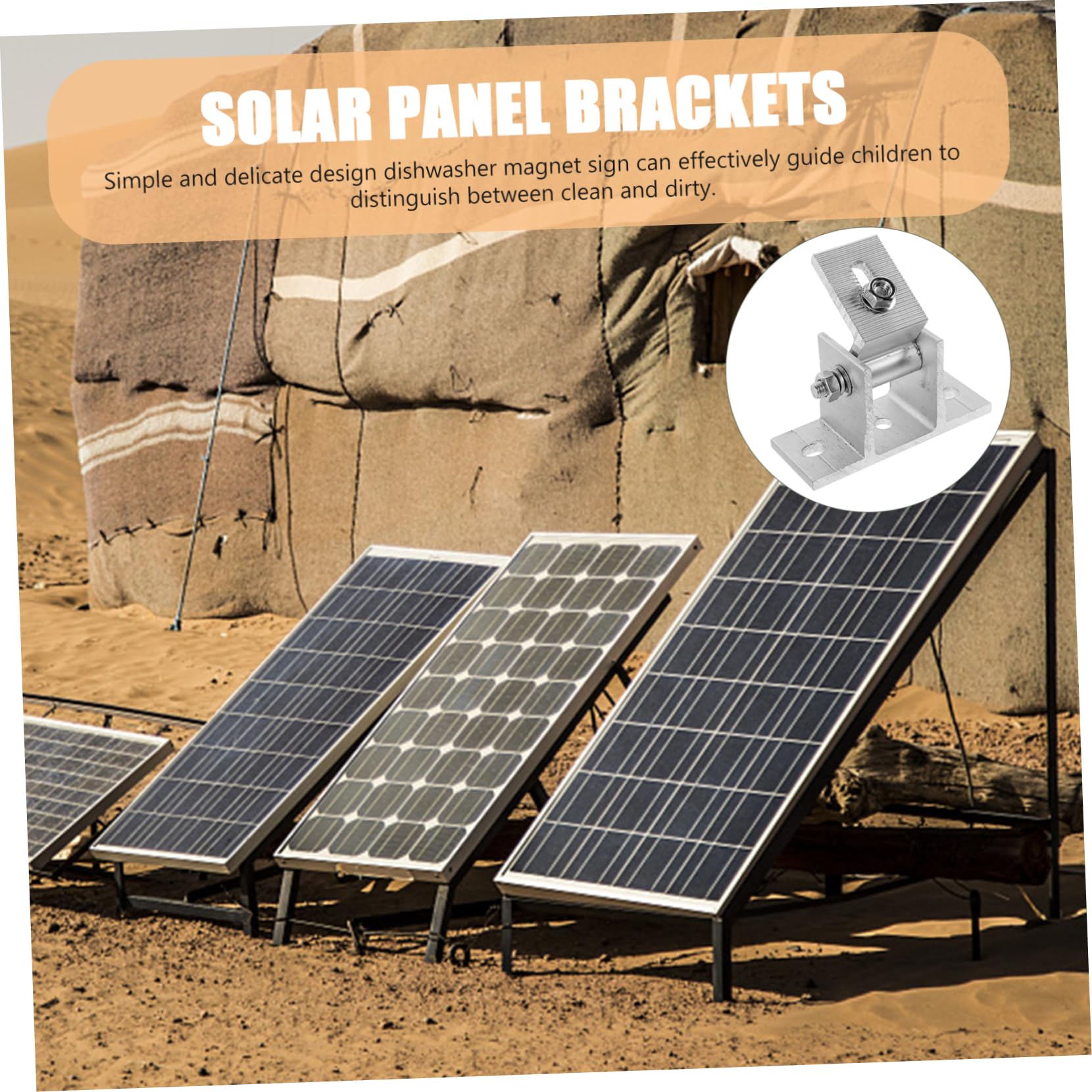 Gadpiparty Soporte De Montaje Para Panel Solar Ajustable De Aleación De Aluminio Pie Delantero Estable, Kit Tornillos Para Madera y Almohadillas De Goma, Adecuado Para Instalación Exterior, 4 Piezas