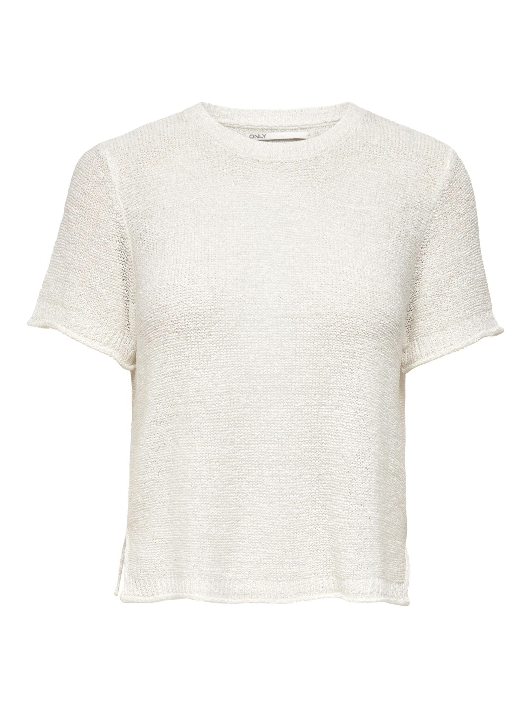 ONLY Women's Onlsunny S/S Nca KNT Pullover, Cloud Dancer, S