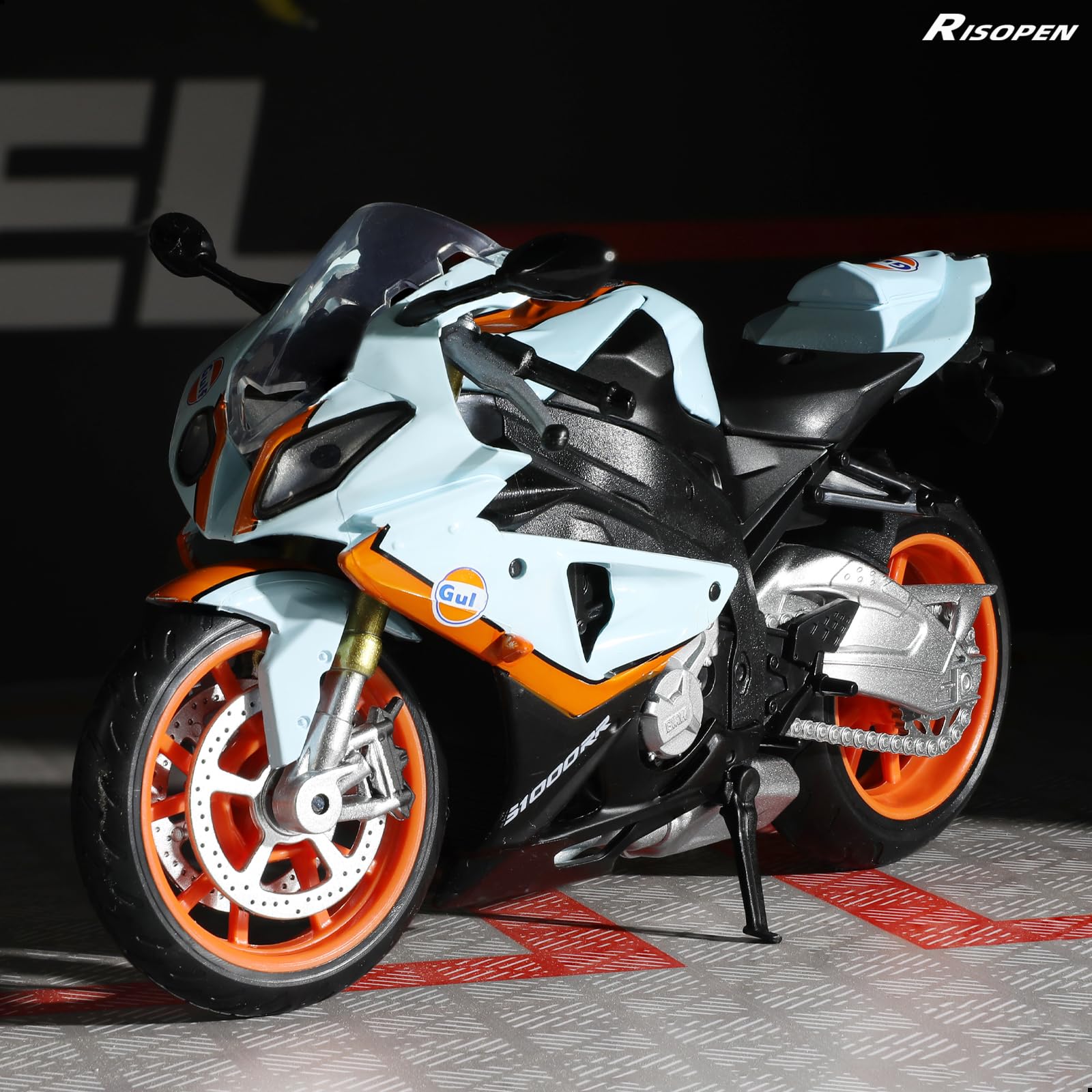Risopen 1:12 BMW S1000RR Motorrad-Modell – Diecast Legierung, Bewegliche Teile, Rot, Für Sammler & Fans