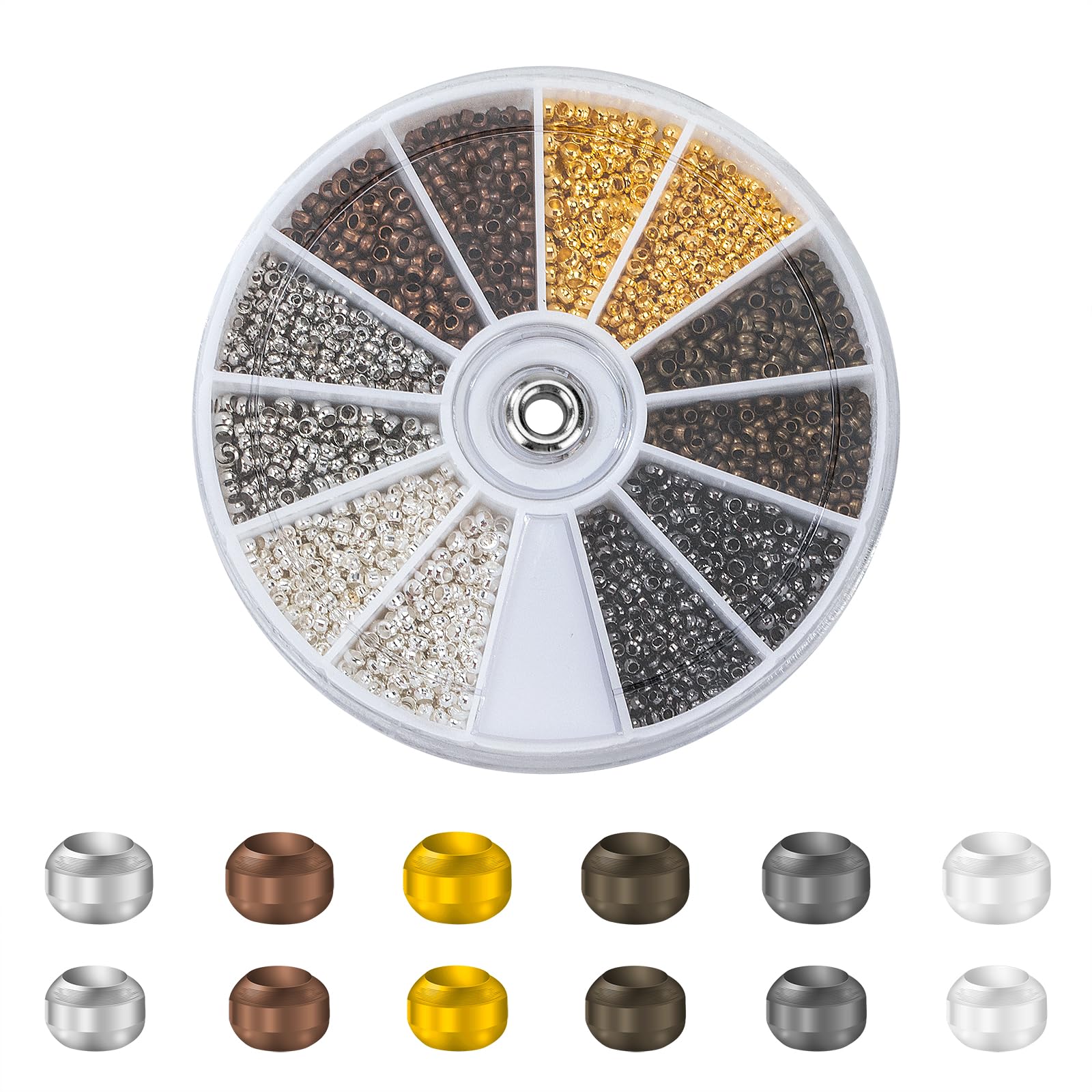 500Pcs Perline A Crimpare 2mm Tubo A Crimpare End Spacer Stopper - Foto 5