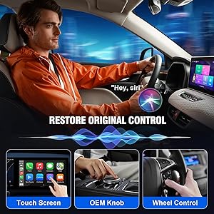 EZHAUS Wireless CarPlay Adapter, 2025 Upgraded Plug & Play Convert Wired to Wireless for iPhone, Low Latency Car Play Adapter Wired CarPlay to Wireless, Mini Car Play Dongle for iOS 10+(Black Gray)