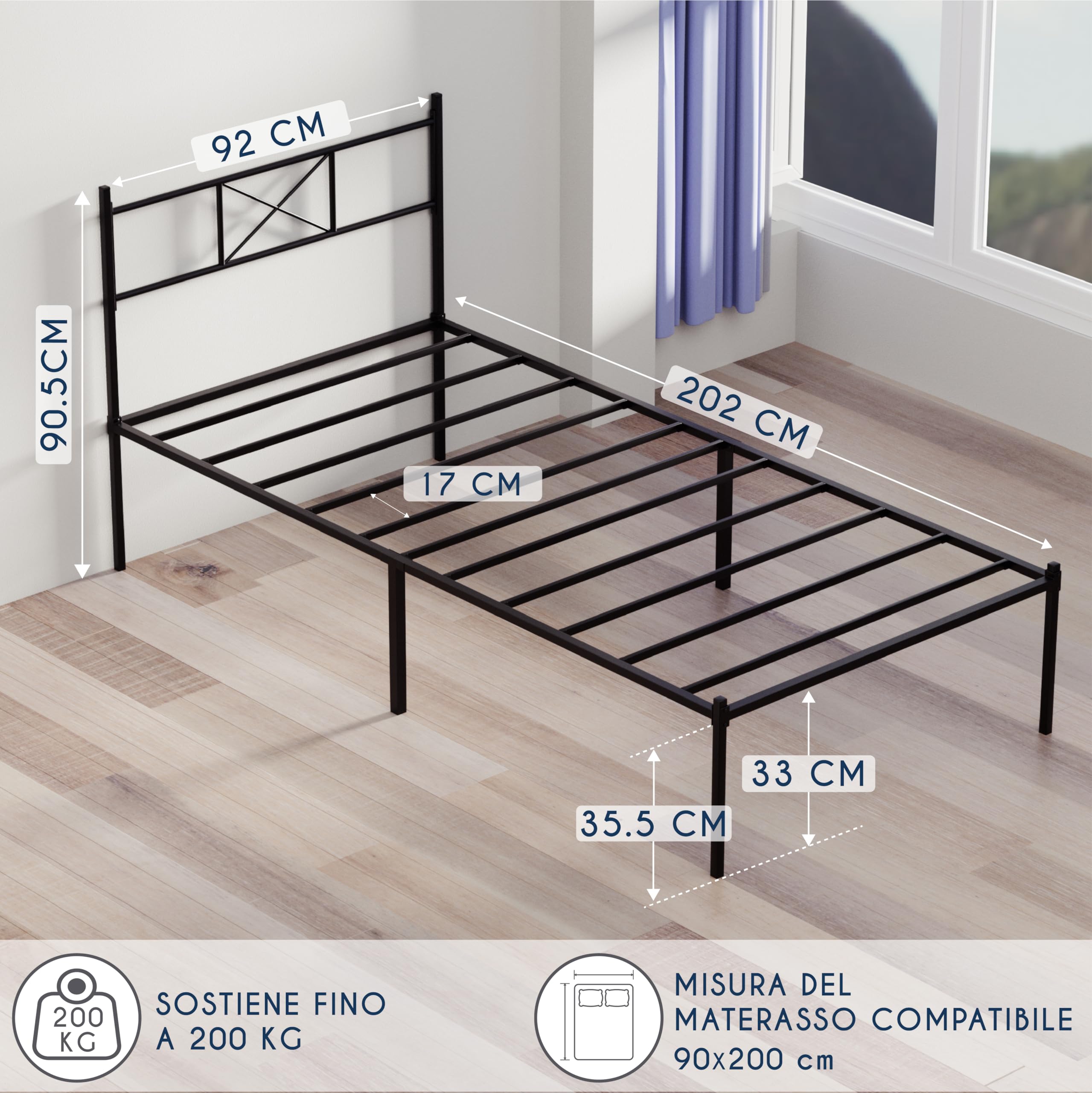 Materasso 140x190 Linenspa Struttura Letto Singolo – Rete Letto In