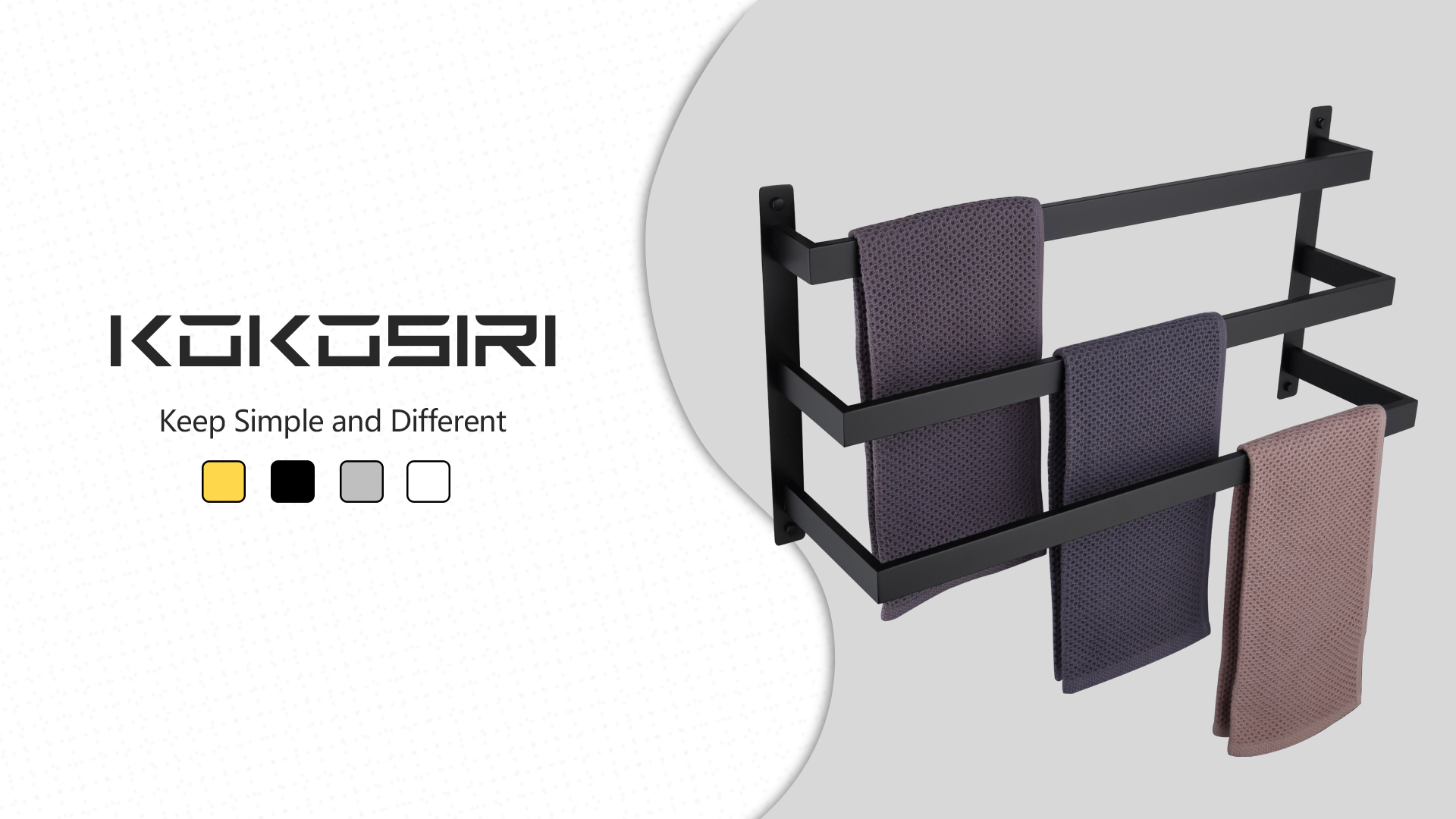 KOKOSIRI Towel Rails Bathroom Towel Rack Wall Mounted Shiny Glossy Double Towel Shelf Bath Storage Shelves With Double Towel Bar, Polished Chrome