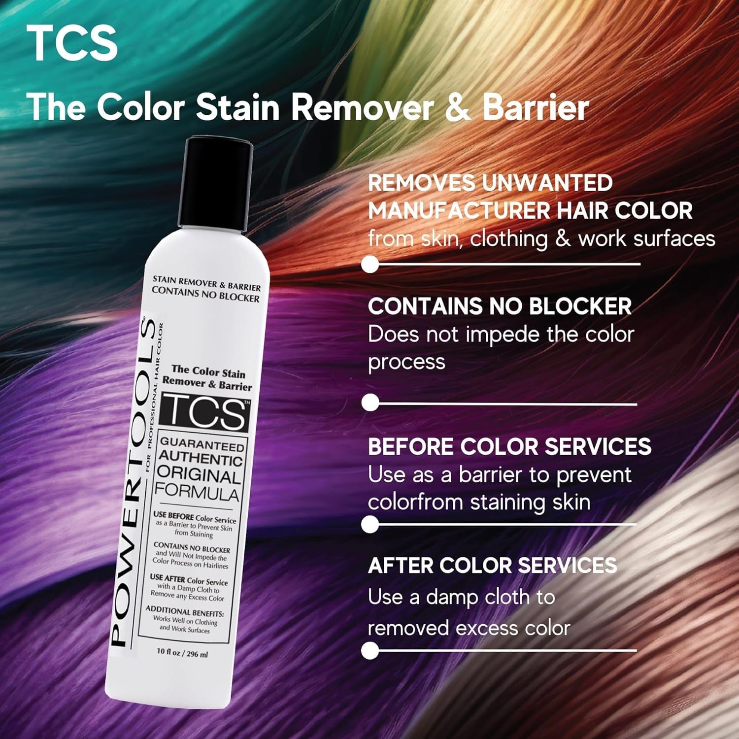 PowerTools TCS, The Original Color Stain Remover 10 oz | Shake Well & Apply Prior To Hair Color As A Barrier | Does Not Interfere With Color Process (2)