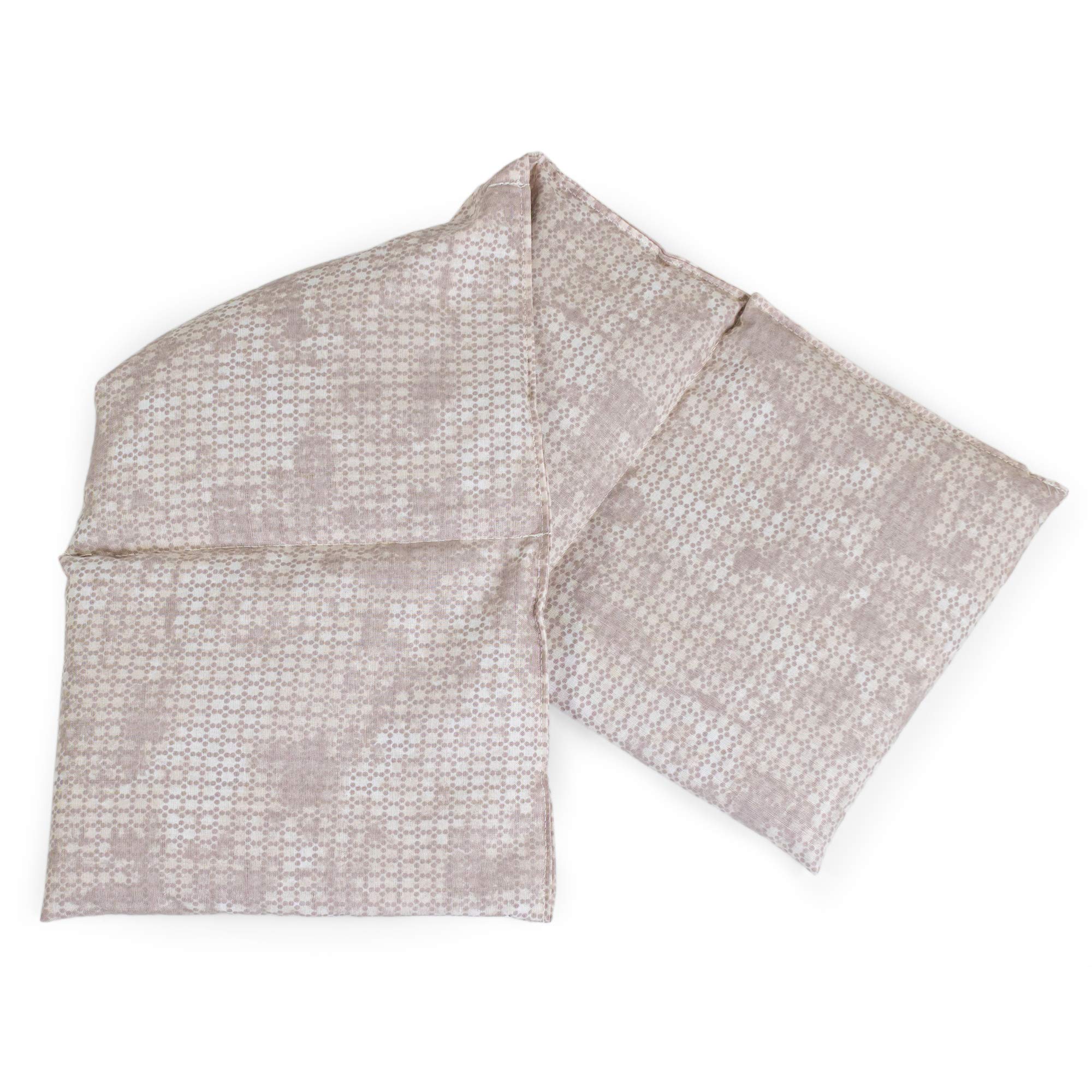 Almohada térmica compartimentada en 4 con semillas de grosella 60x20cm - Saco térmico para microondas - Calor y frío - Cojín térmico con semillas (Color: shabby chic gris-beis)