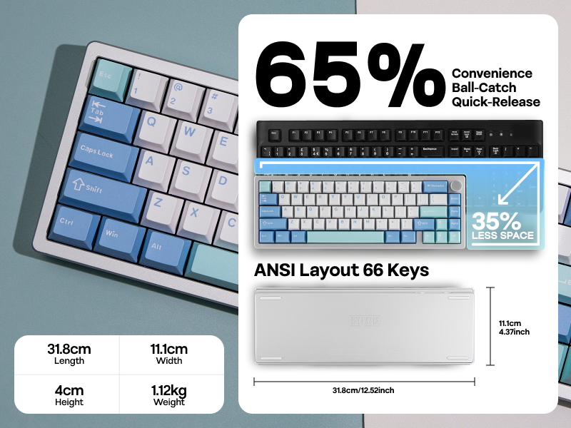 Amazon.com: EPOMAKER Galaxy65 Wireless QMK/VIA Mechanical Keyboard