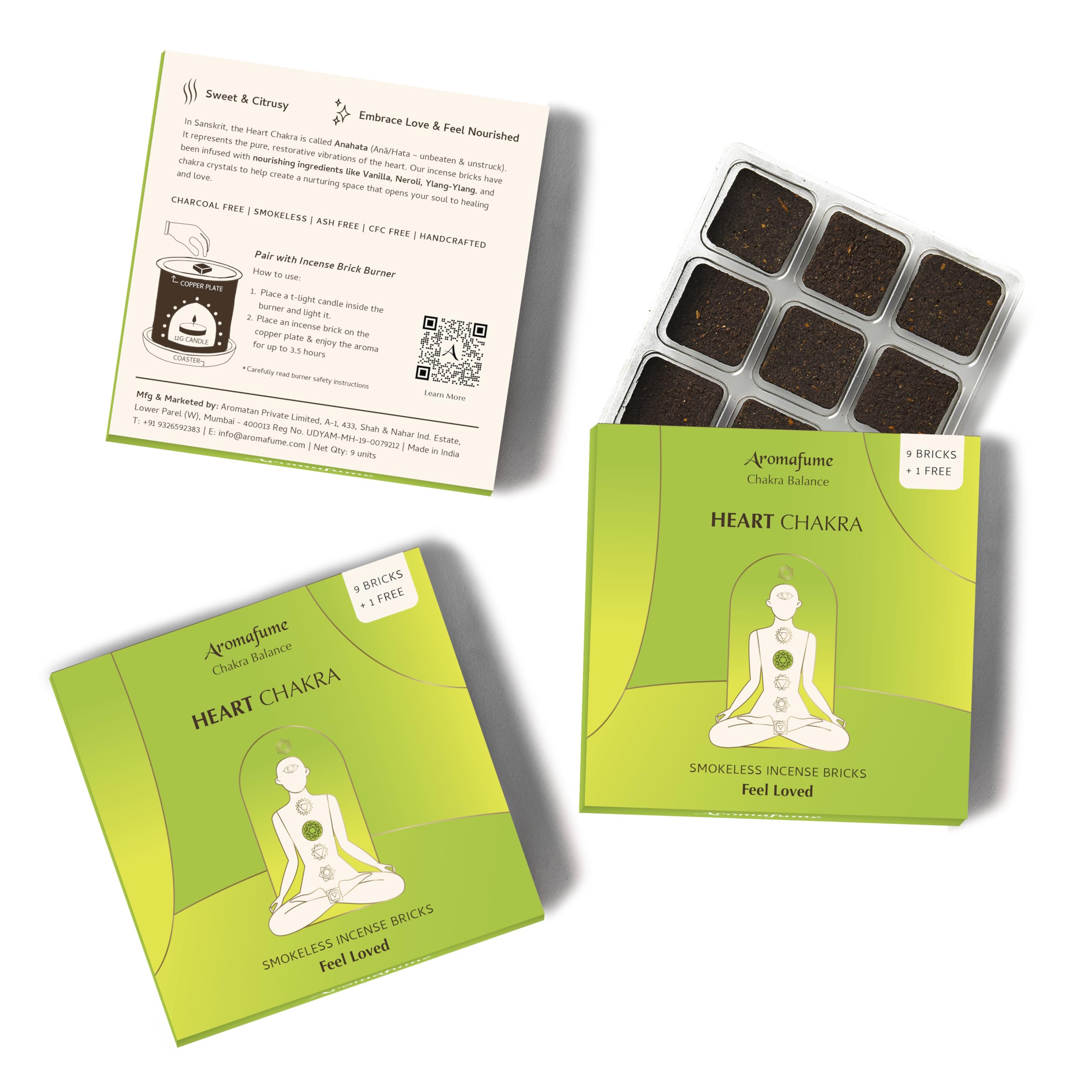 Bergamot & Vanilla Smokeless Incense Brick Refill by Aromafume