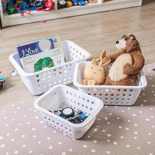 Miniatura 4 de Paquete de cesta x 6. Cesta de almacenamiento de varios tamaños. Contenedores de almacenamiento para organizar (blanco)