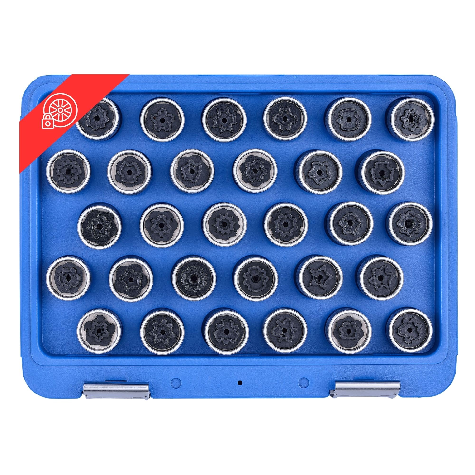 SW-Stahl 02385L Felgenschloss Demontagesatz Mercedes - 30-teilig Set | Radwechsel Felgensicherung Schlüssel Set - Ersatzschlüssel aus Chrom-Vanadium - Adapter 301-330 - Sechskant Profil