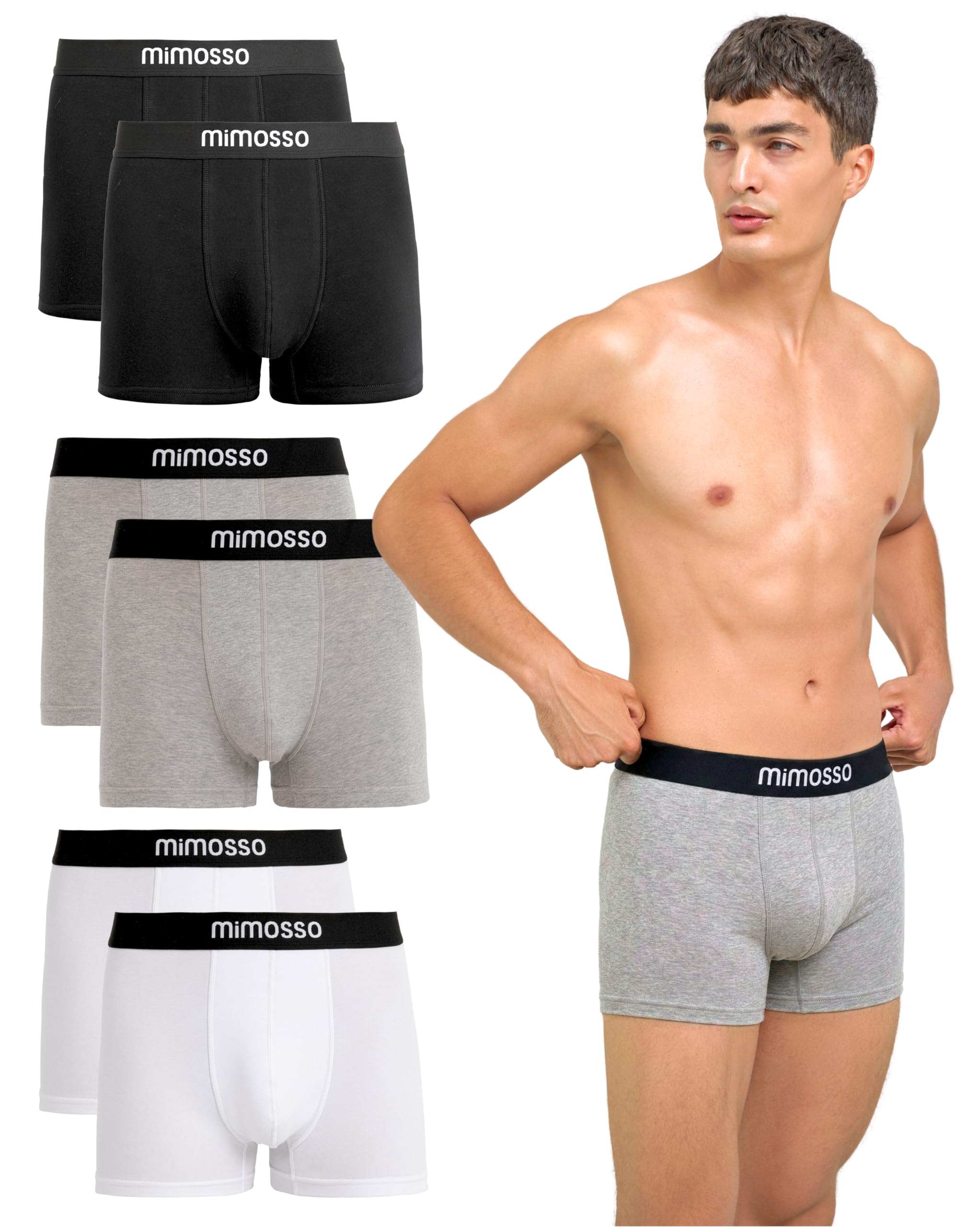 mimosso Herren Boxershorts 6er Pack - Bequeme Unterwäsche au