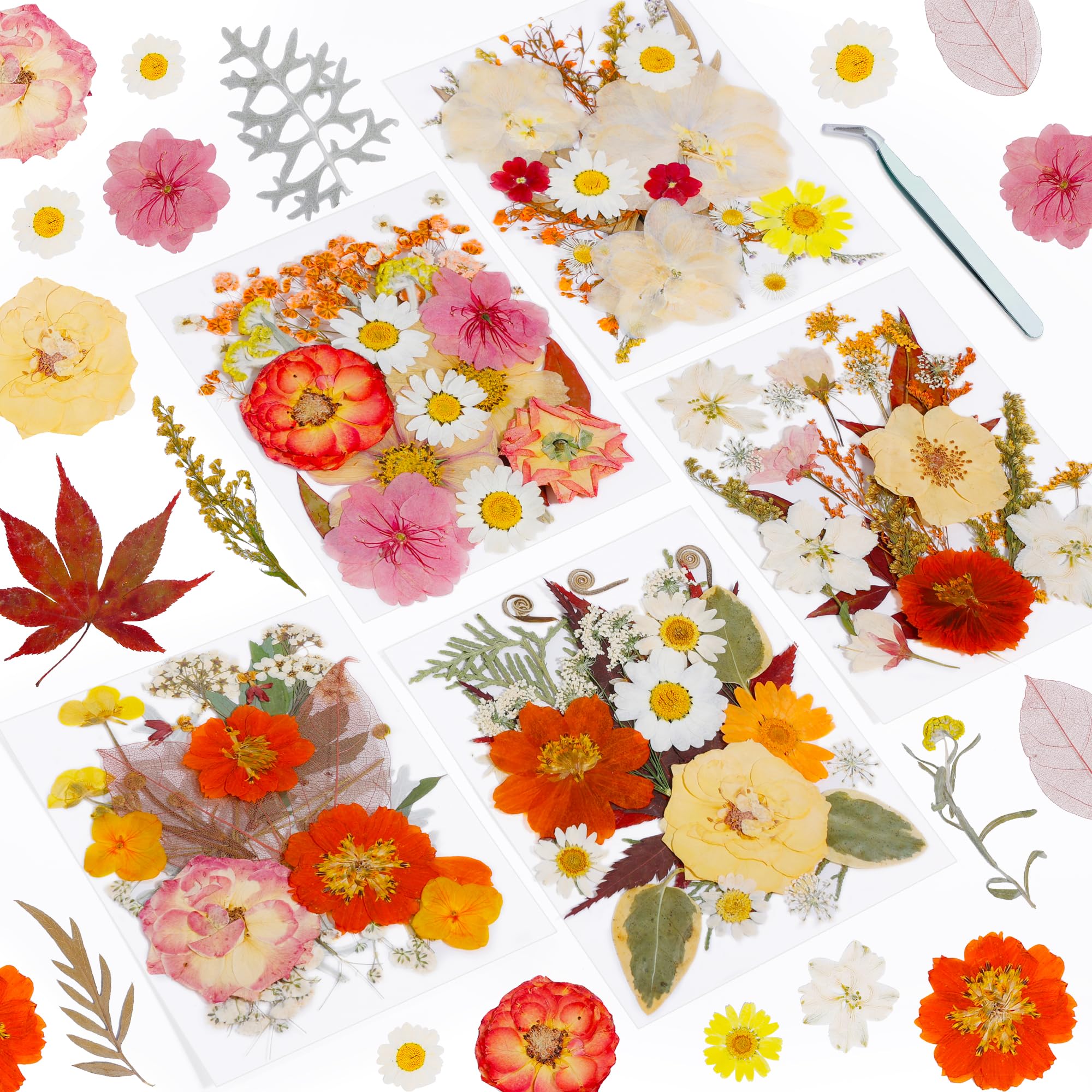 Resiner Dried Flowers for Crafts, 100Pcs Vintage Pressed Flowers