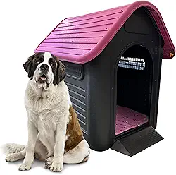 Casinha Cao Cachorro Grande Big Home Nº 09 c/Colchao Mec (Preto/Rosa, 9)