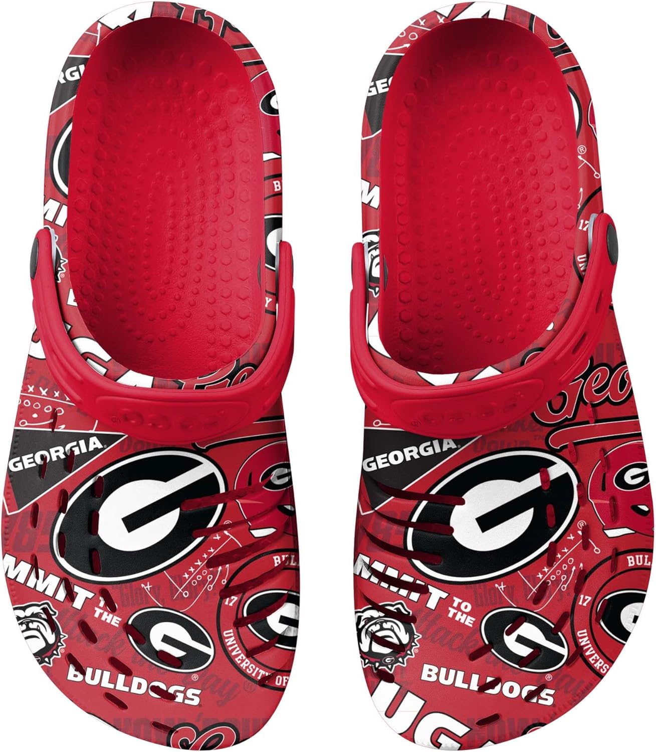 FOCO NCAA Mens NCAA College Team Logo Garden Water Sandals Shoes Slipper Clogs with Stap
