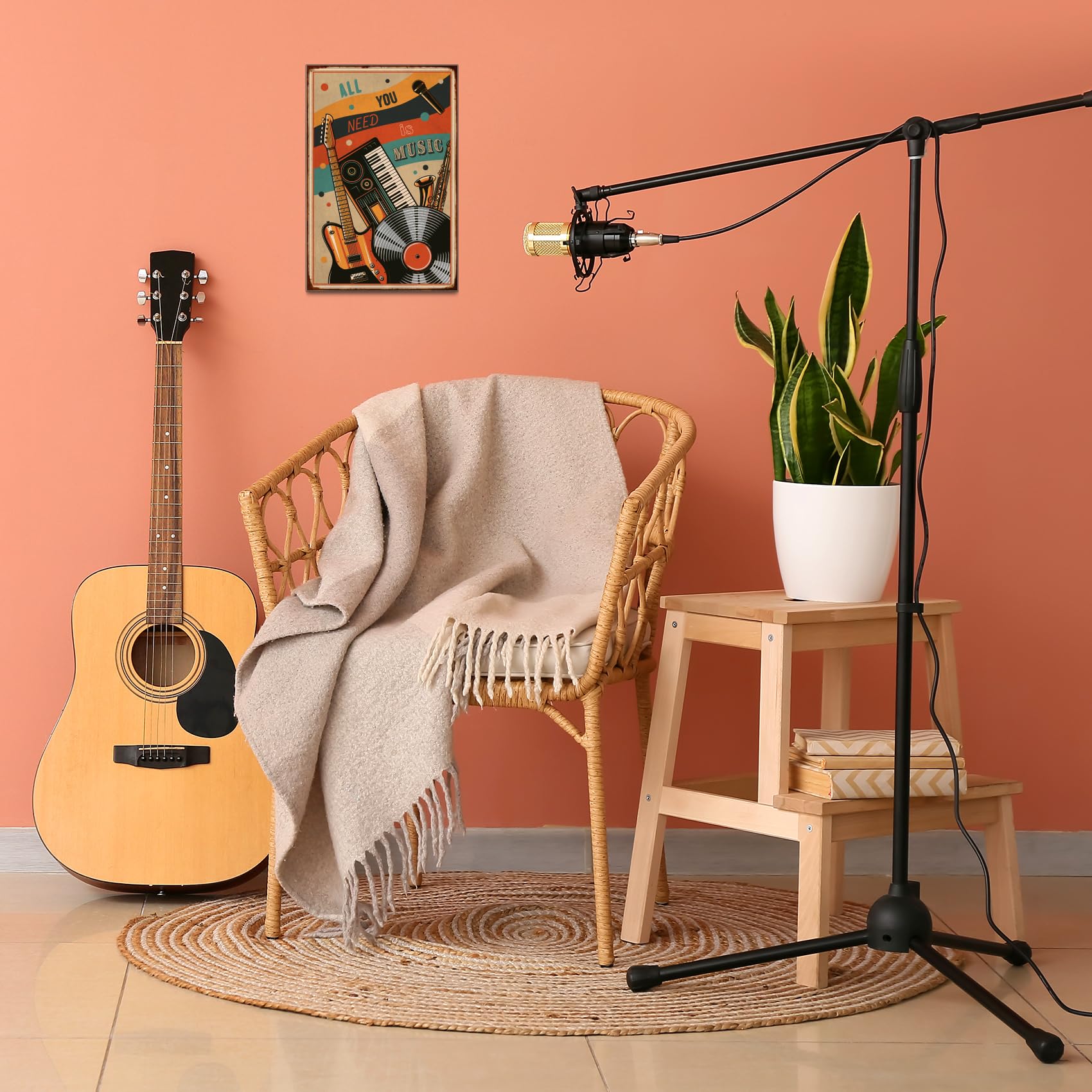 Finest Folia RV002 Aluminium Sign 30 x 20 cm Decorative Hobby Sign for Garden Living Room Garage Outdoor Decoration Retro Board Hobbies Weatherproof Robust Stable RV002 (12 Music) - Image 4