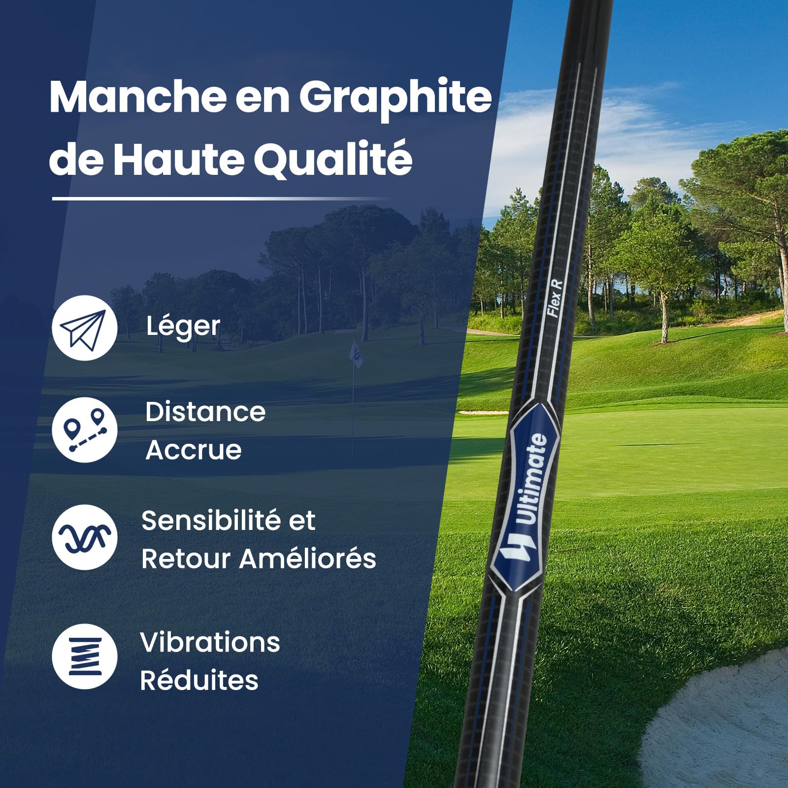 COSTWAY Driver de Golf 460CC, Club de Golf Driver Individuel avec Tête en Alliage d'Aluminium Manche en Graphite Grip en Caoutchouc Couvre-Tête, pour Droitiers