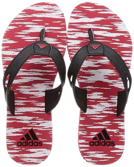 adidas slippers red and black