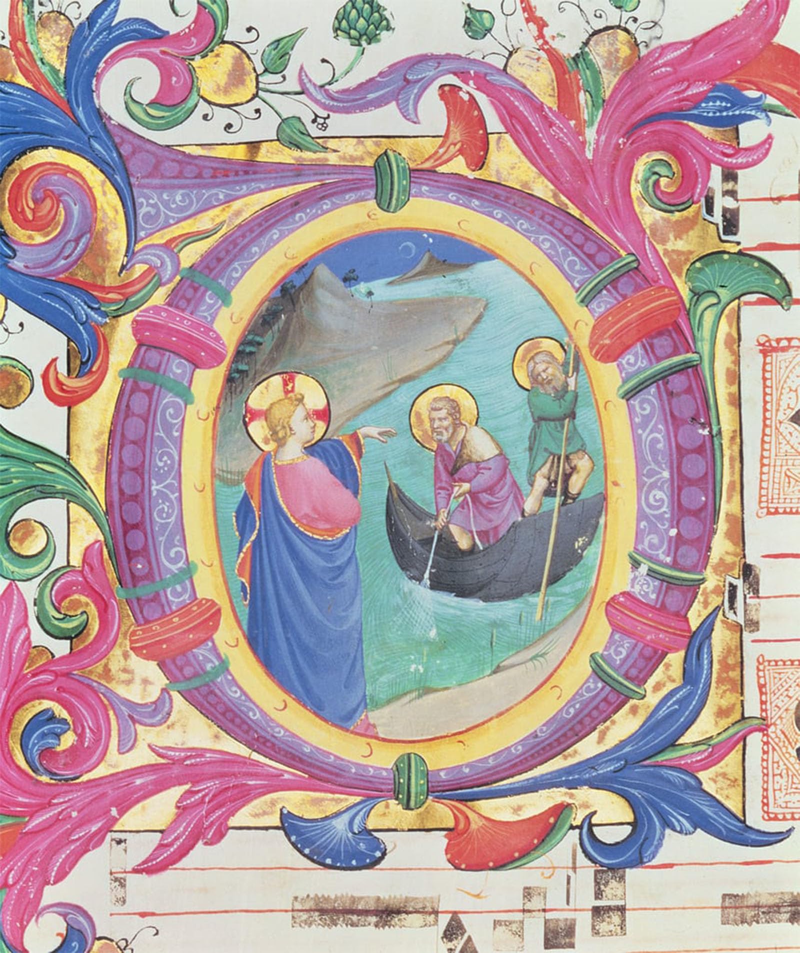 POSTERIIk Famous Print Pop Art Wall Art Graffiti Missal F.r Historiated Initial Depicting the Draught of Fishes by Fra Angelico Art Prints for Home Decor 60x90cm