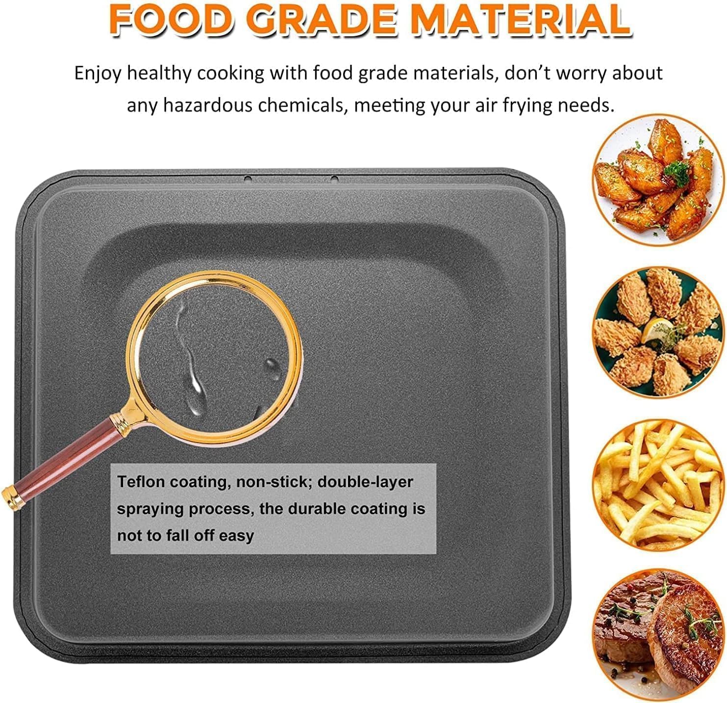 Air Fryer Oven Oil Drip Pan for Gourmia 14QT All in One Digital Air Fryer Oven, 2PCS Upgraded Oil Drip Tray Crumb Tray Pan for Gourmia Air Fryer Oven, Nonstick, Dishwasher Safe