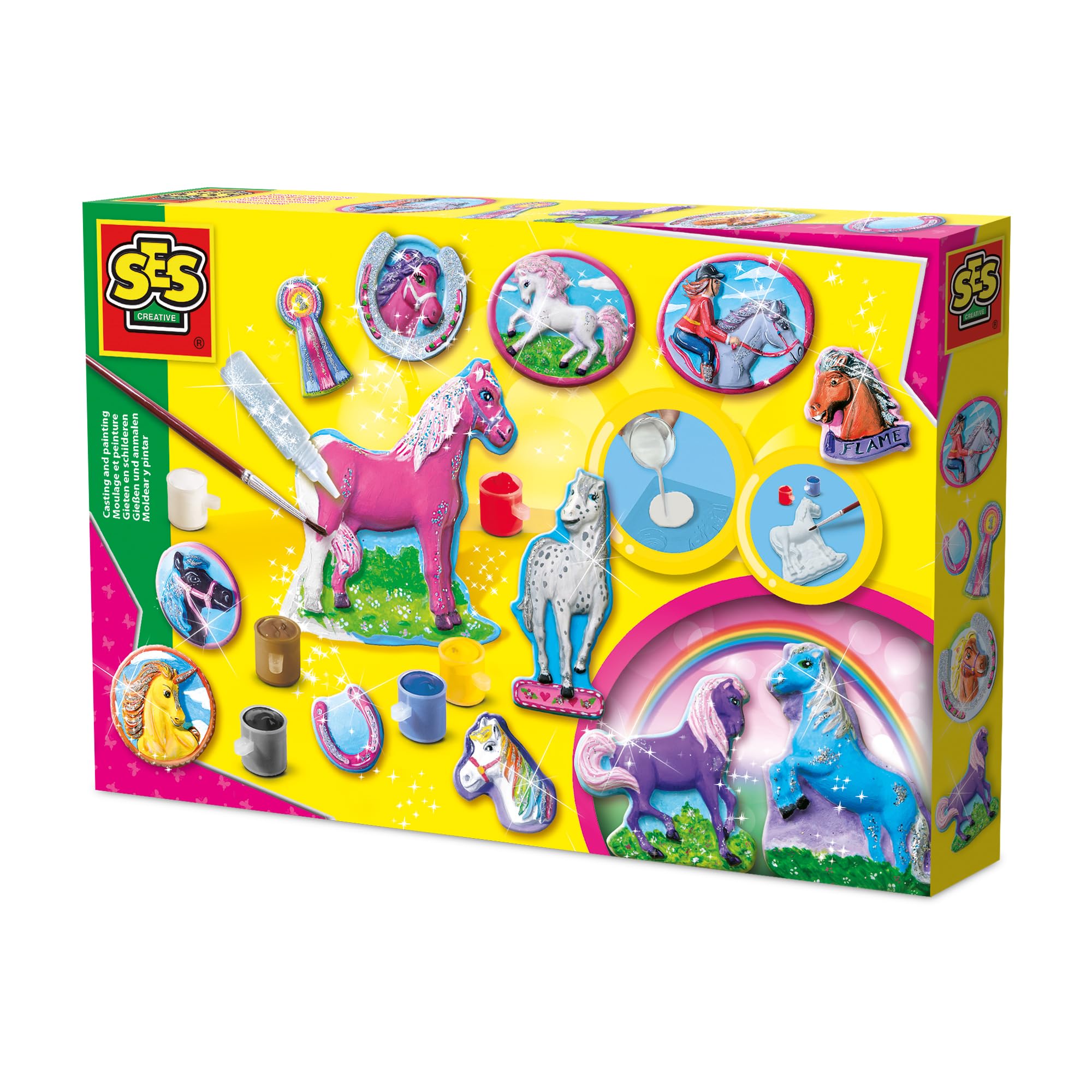 Figuren gieten en schilderen SES paarden (01155), Pink