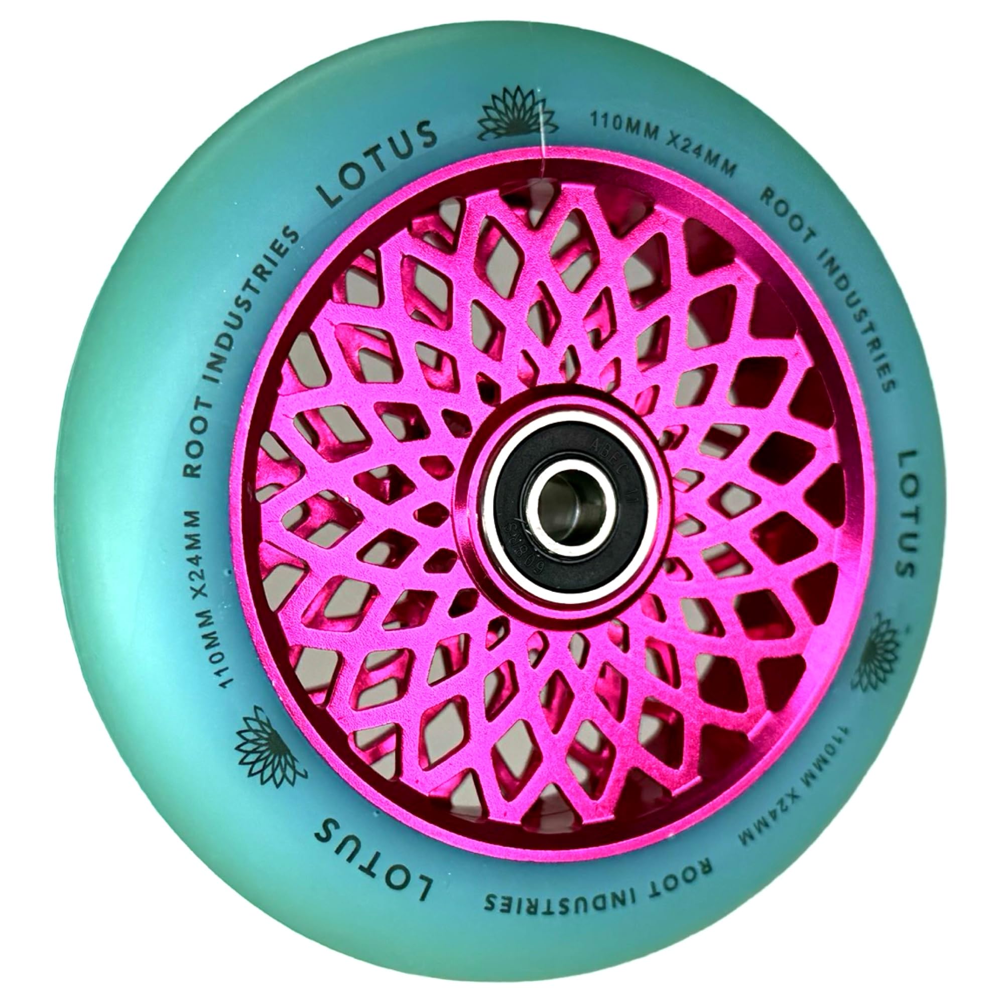 Root Industries Lotus Hollowcore Roulette de trottinette 110 mm ABEC 11+ autocollant Fantic26