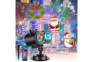 Halloween Christmas Projector Lights Outdoor with 14 HD Slides (3D Ocean Wave +Patterns)