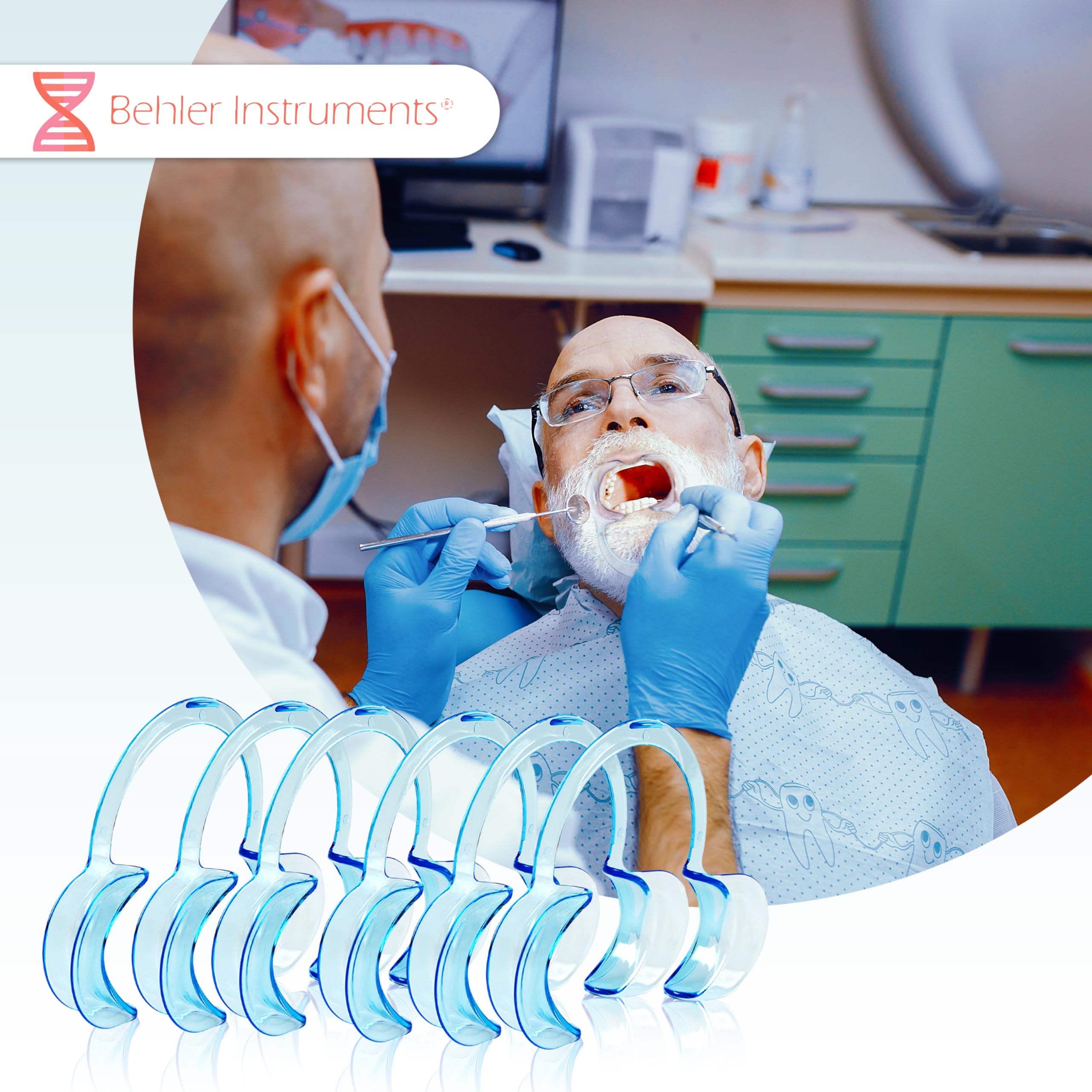 Retractor dental en forma de C para adultos pack de 6 abre bocas separadores de mejillas y labios material de grado médico reutilizables esterilizables
