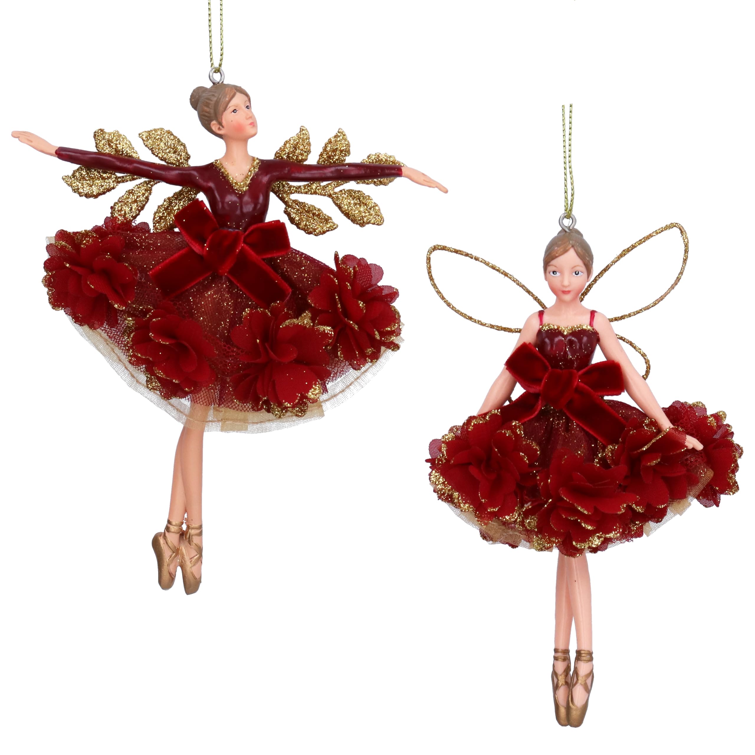 Gisela Graham Rich Red Fairy Christmas Tree Decorations Opulent Luxury Ornaments